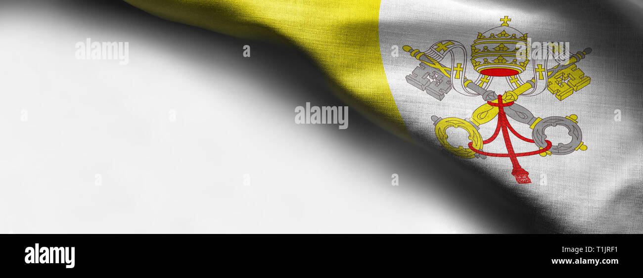 Vatikanstadt Flagge auf weißem Hintergrund - rechten oberen Ecke Flagge Stockfoto