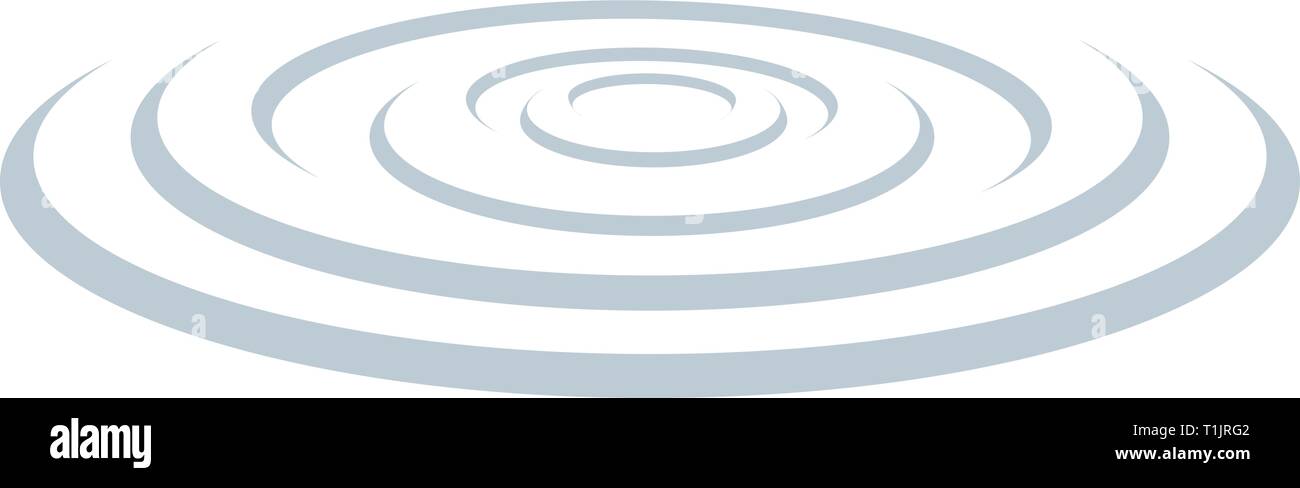 Einen Teich oder Pool mit Grafik kreisförmigen Wellen des Wassers, das aus dem Zentrum Stock Vektor