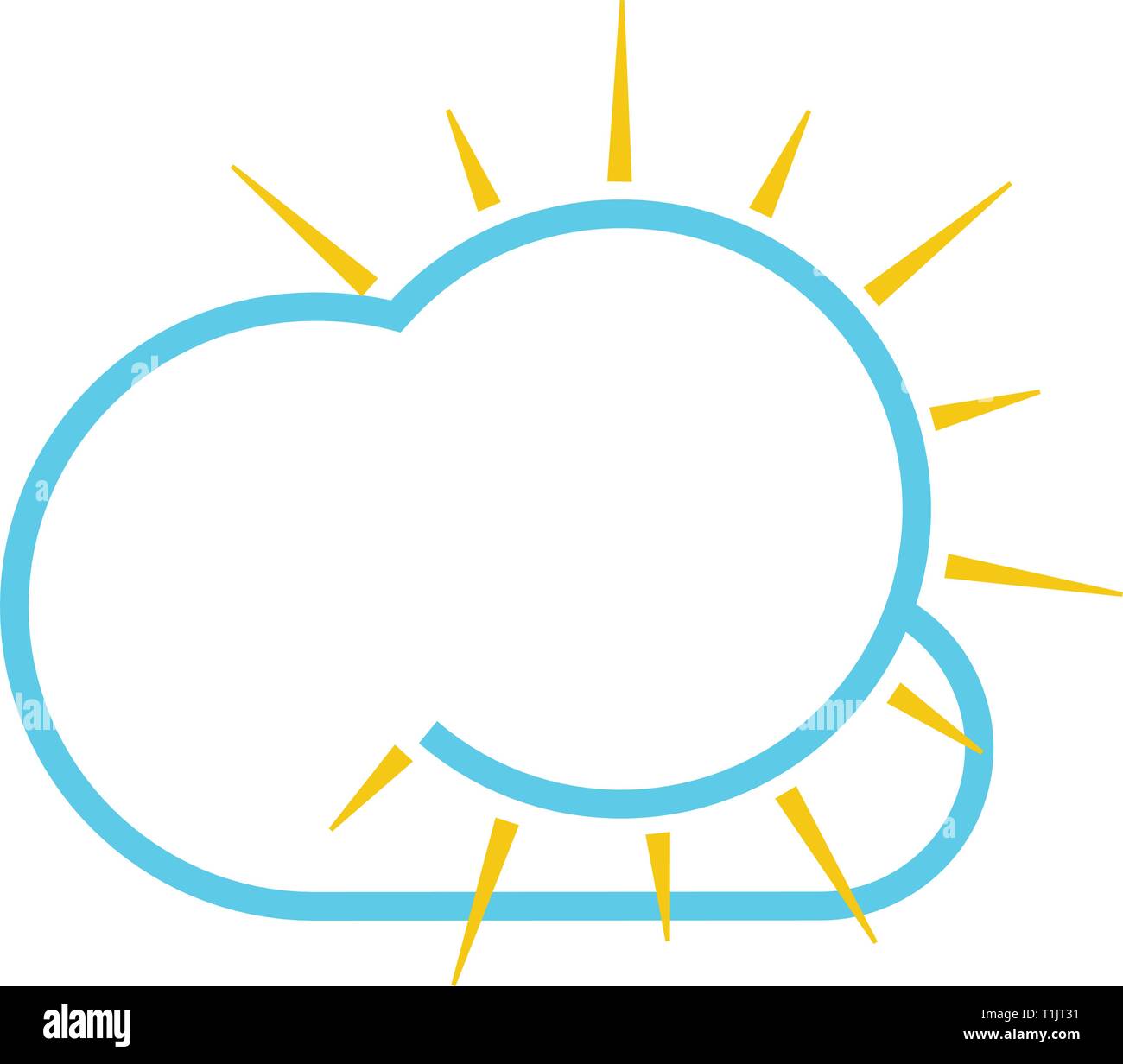 Einfach Sonne und Wolken Wetter Grafik Stock Vektor