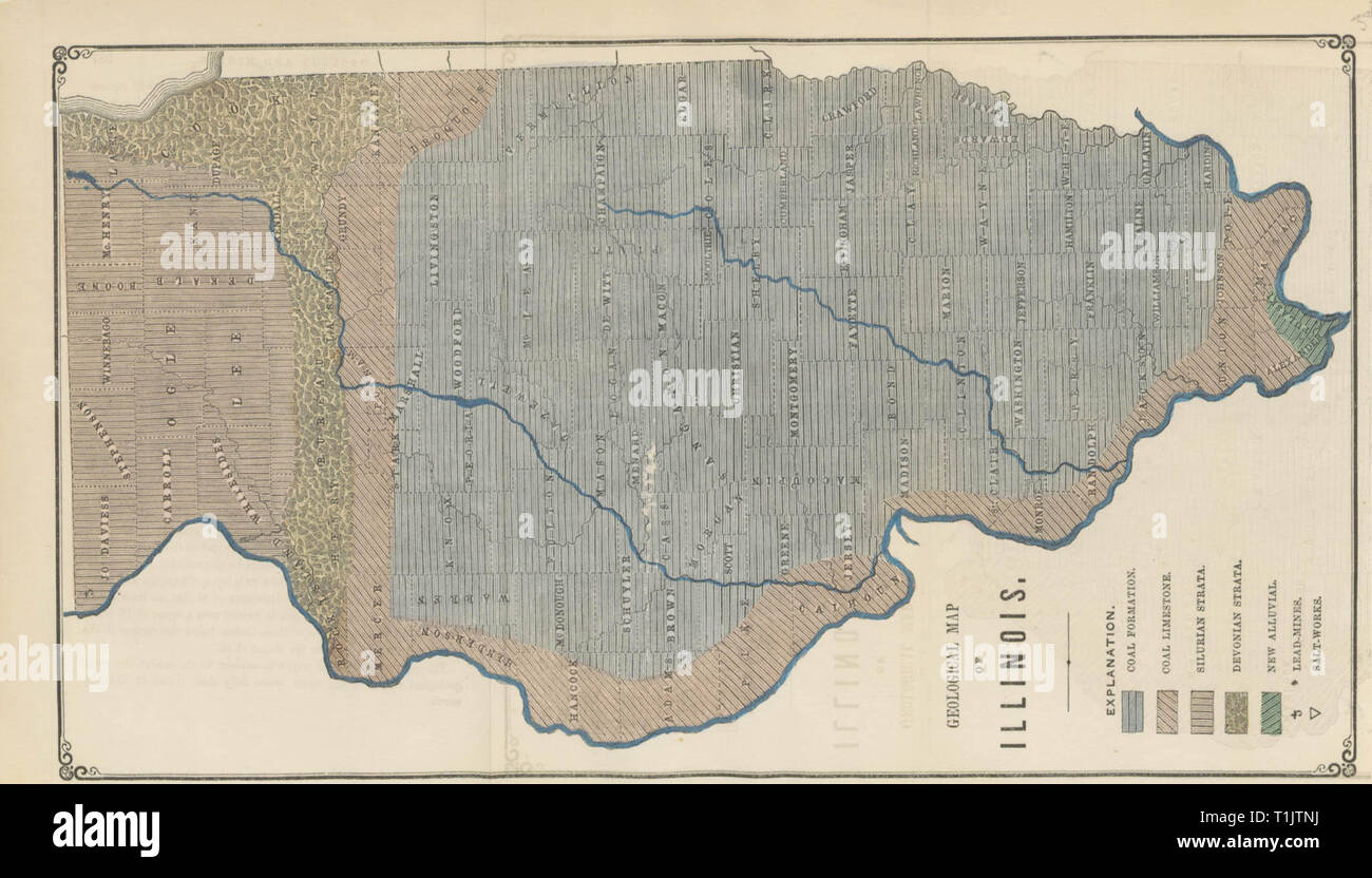 Illinois, wie es seine Geschichte Geographie... constitutio Stockfoto