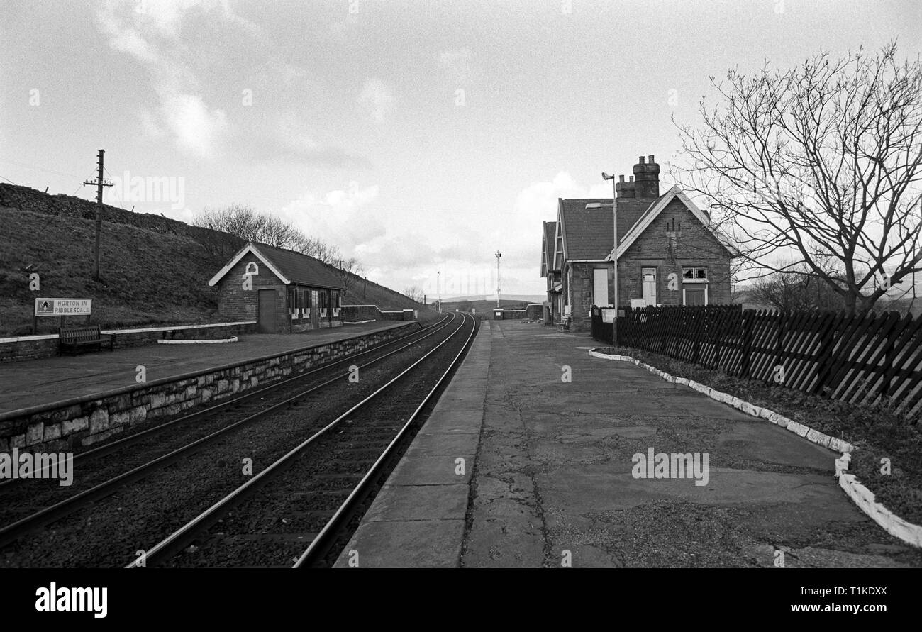 Horton in Ribbleshead Bahnhof an der Bahnstrecke nach Carlisle vereinbaren, Nordengland Stockfoto