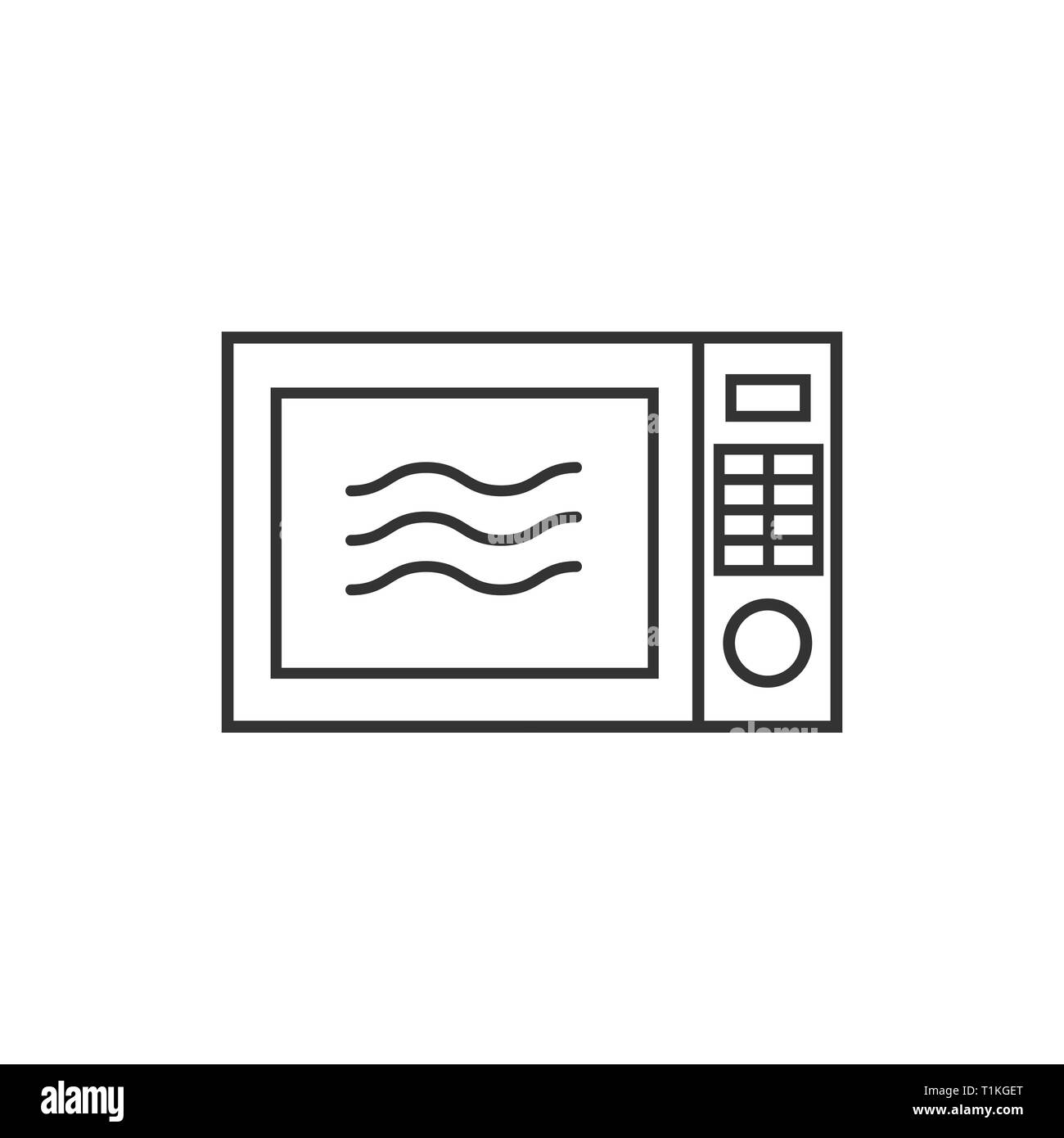 Vector Illustration, flache Bauform. Home Appliance, Küche Mikrowelle Symbol Stock Vektor