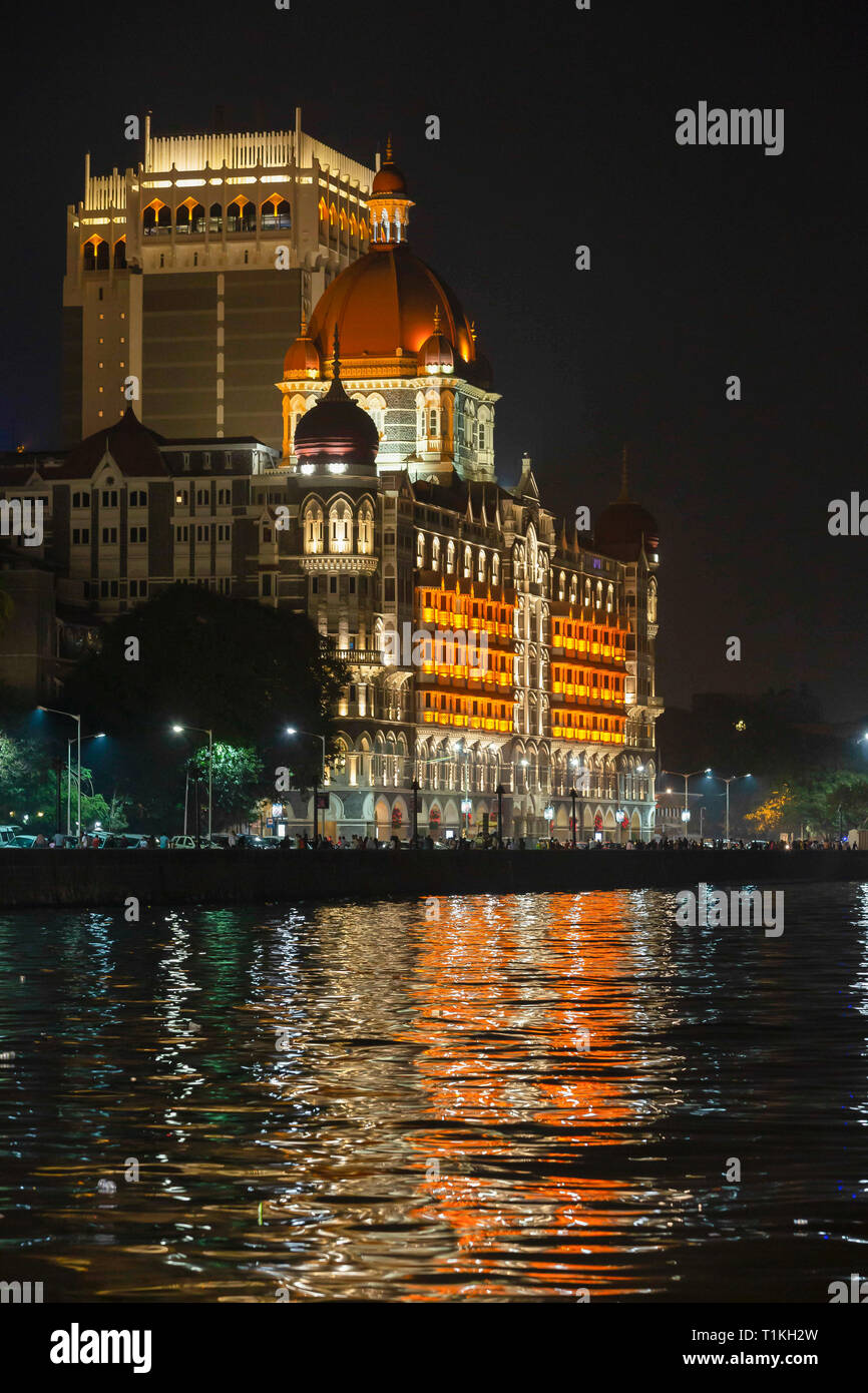 Taj Hotel in Nacht, Mumbai, Maharashtra, Indien Stockfoto