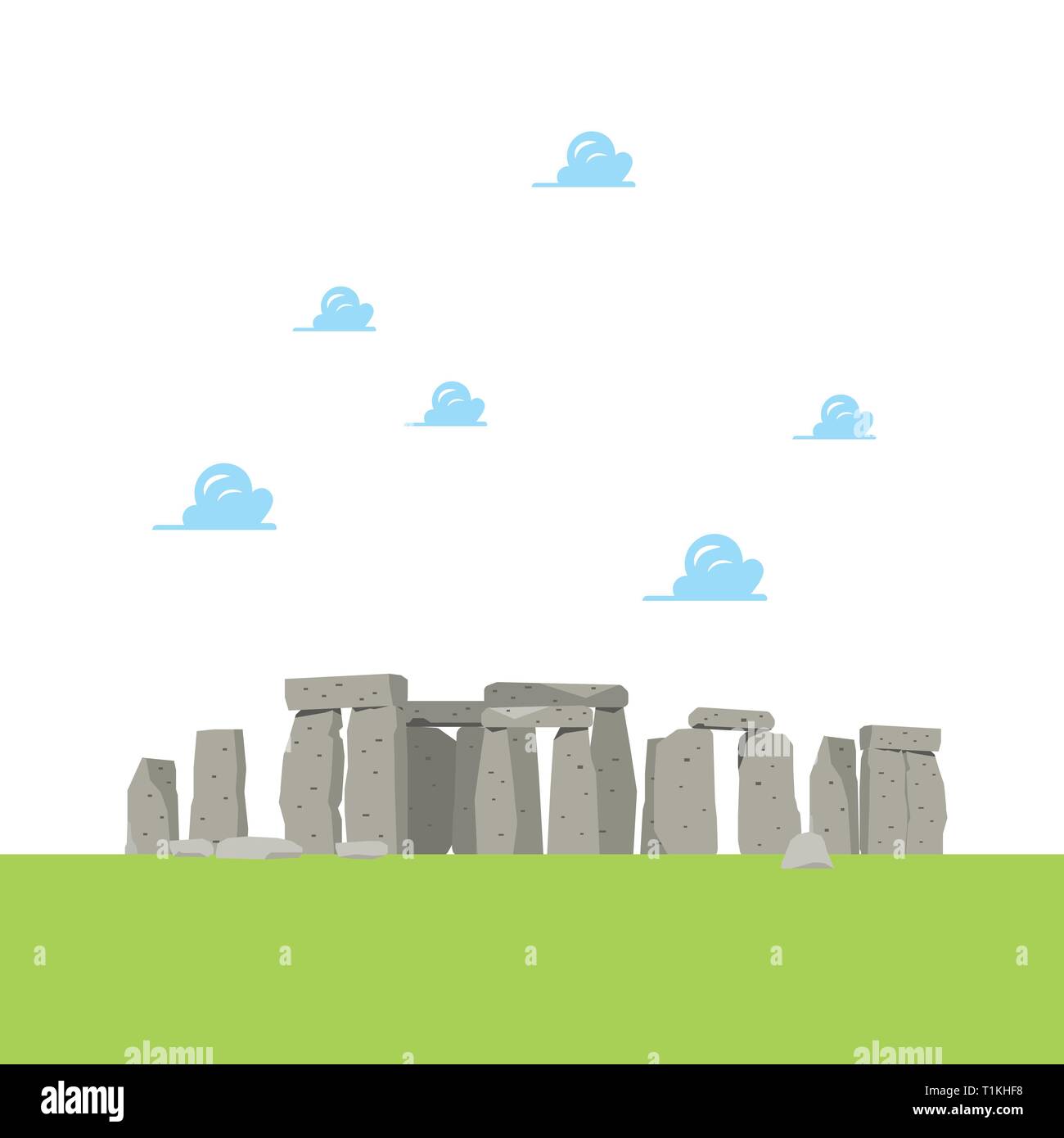 Stonehenge im flachen Stil. Vector Illustration Stock Vektor