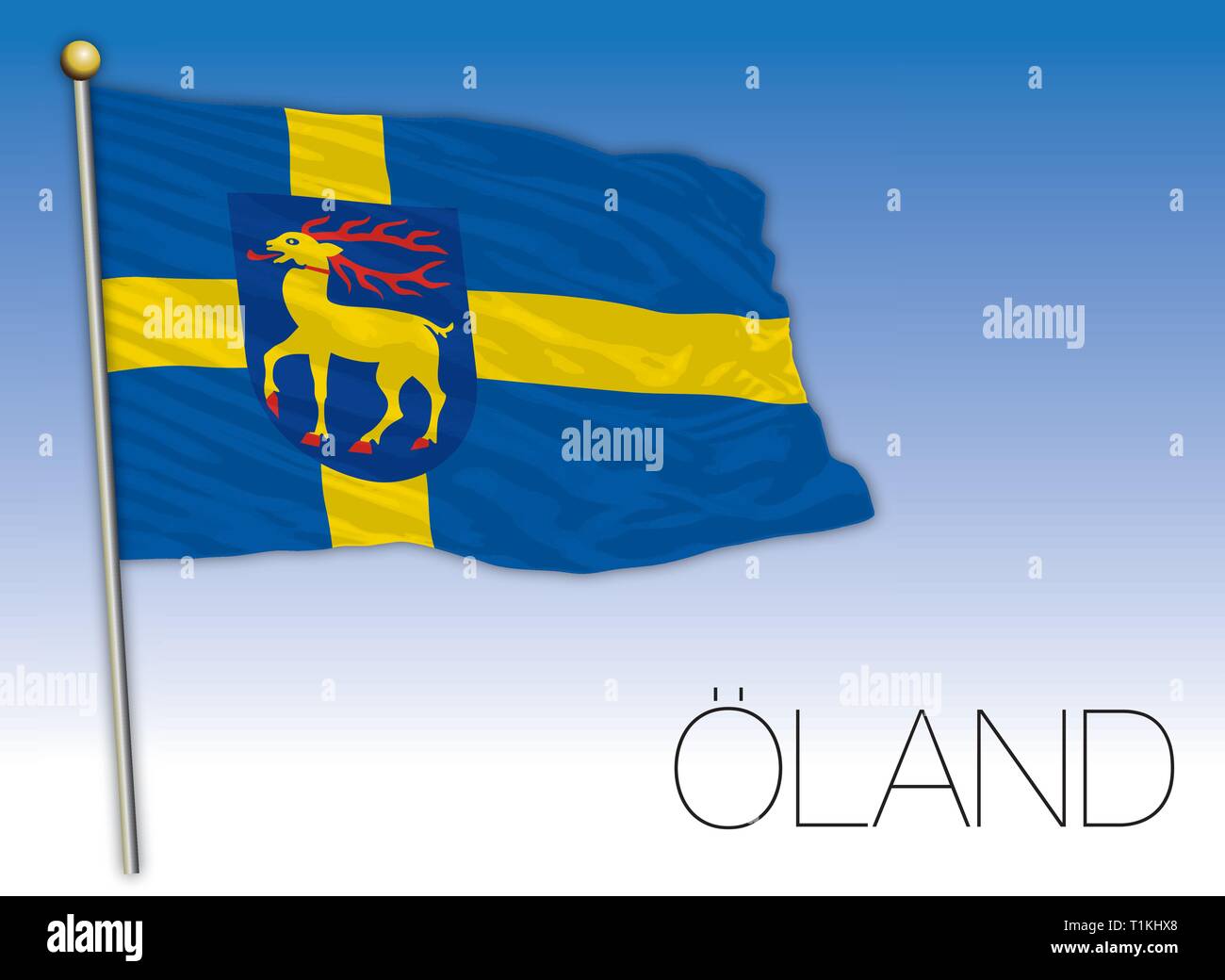 Oland regionalen Flagge, Schweden, Vektor, Abbildung Stock Vektor