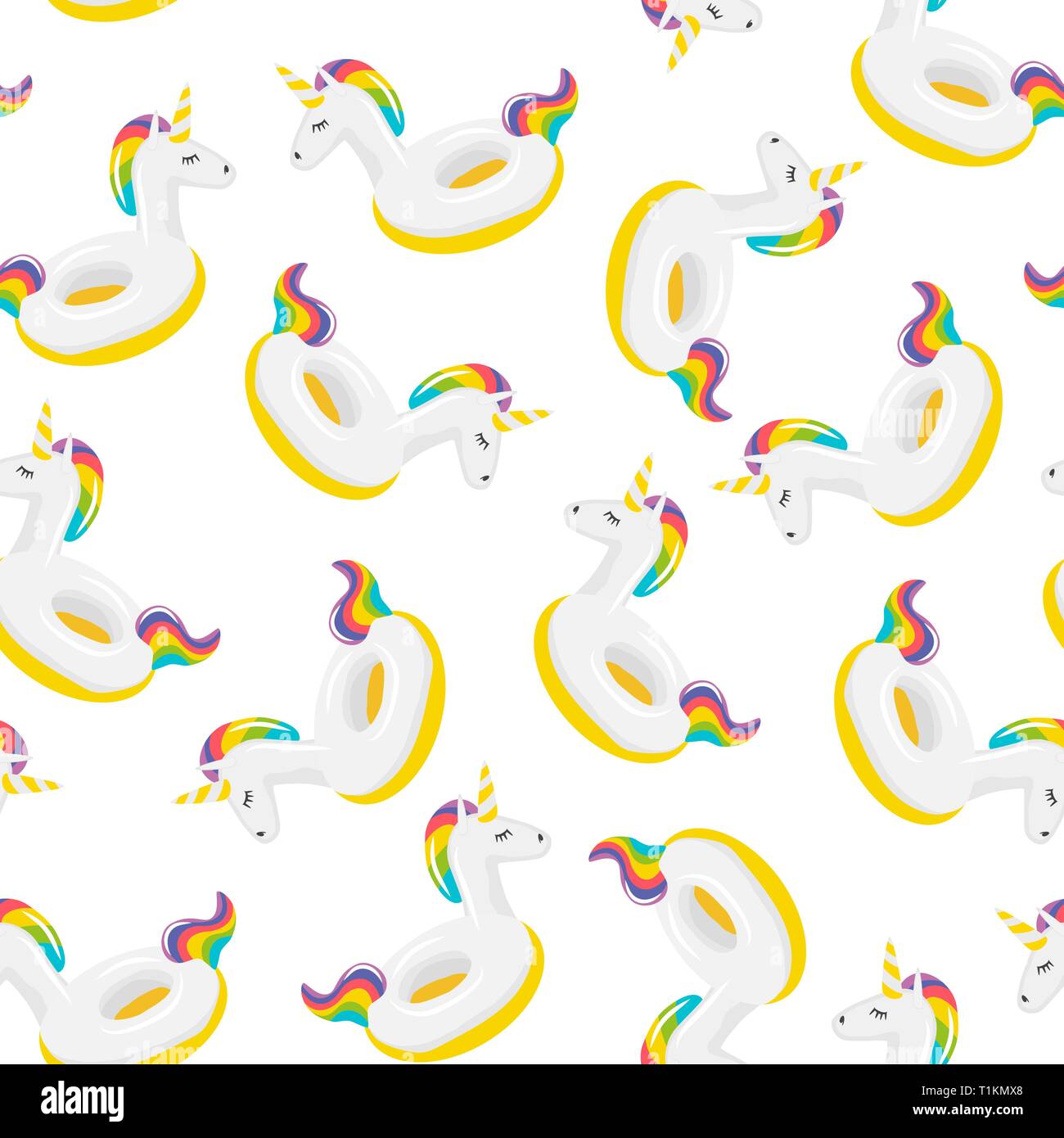Nahtlose Muster Farbige Einhorn Aufblasbar Pool Schwimmen Aufblasbare Bunte Einhorn Schwimmen Kreis Realistische Sommer Abbildung Vektor Templ Stock Vektorgrafik Alamy