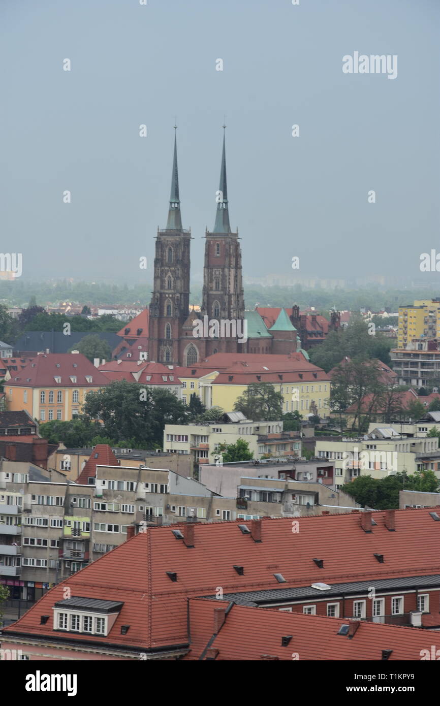 Breslau Foto vom Kirchturm Stockfoto