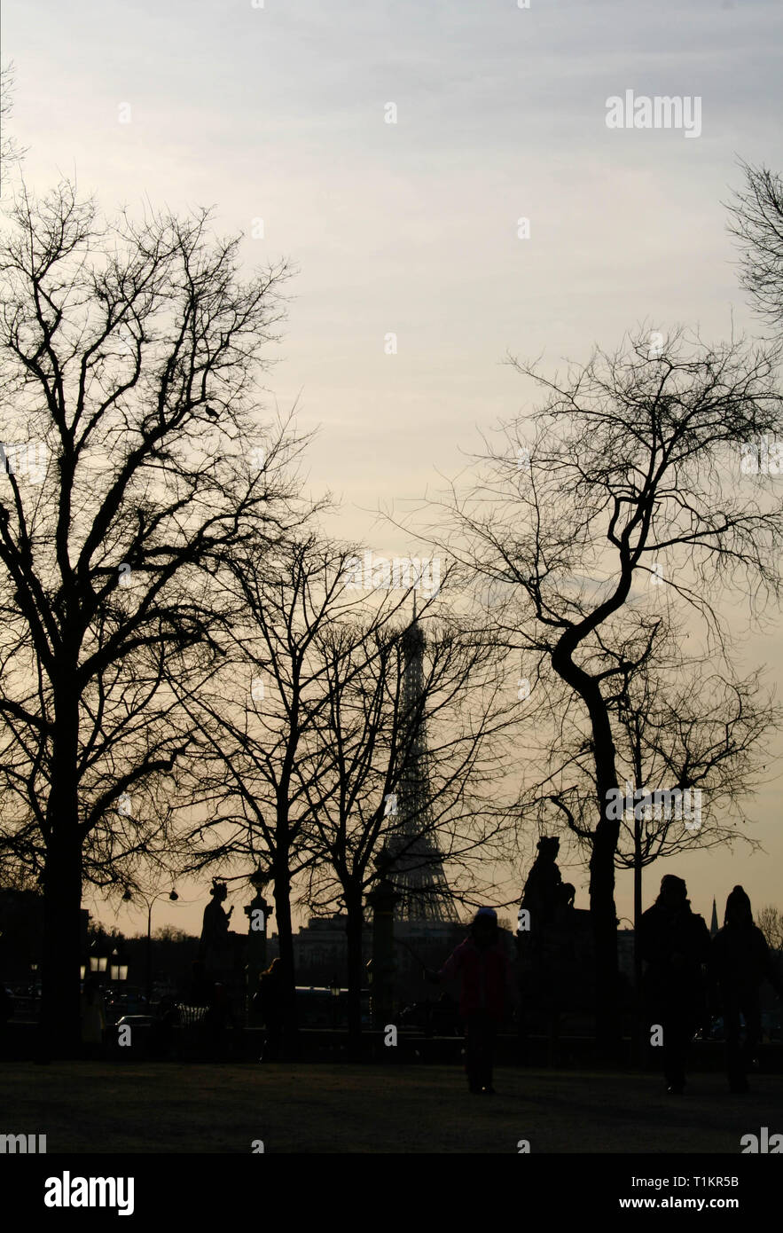 Jardin des Tuileries Sonnenuntergang Stockfoto