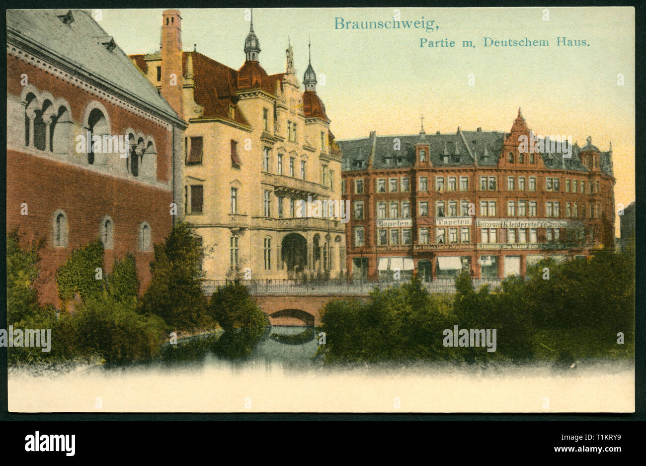 Geographie/Reisen, Deutschland, Niedersachsen, Brunswick, Deutsche Haus, Postkarte, 1906., Additional-Rights - Clearance-Info - Not-Available Stockfoto
