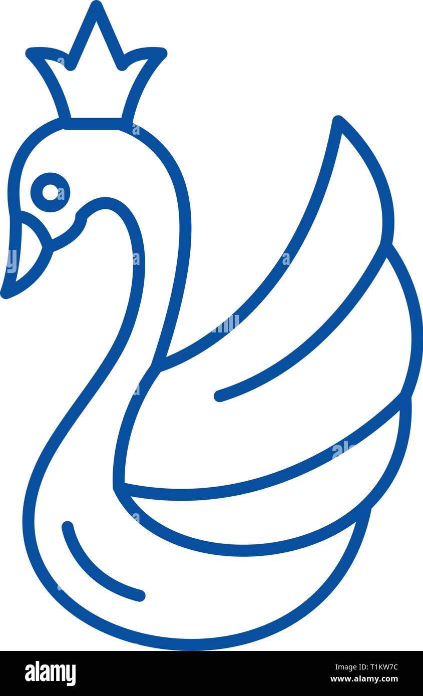 Swan Symbol Leitung Konzept. Swan flachbild Vektor Symbol, Zeichen, umriss Abbildung. Stock Vektor