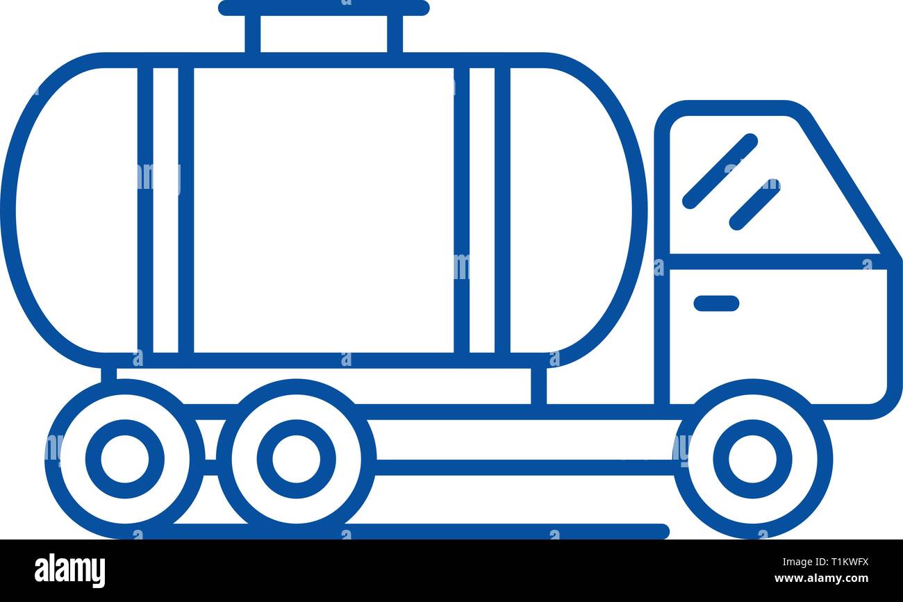 Tank car Symbol Leitung Konzept. Tank car Flachbild vektor Symbol