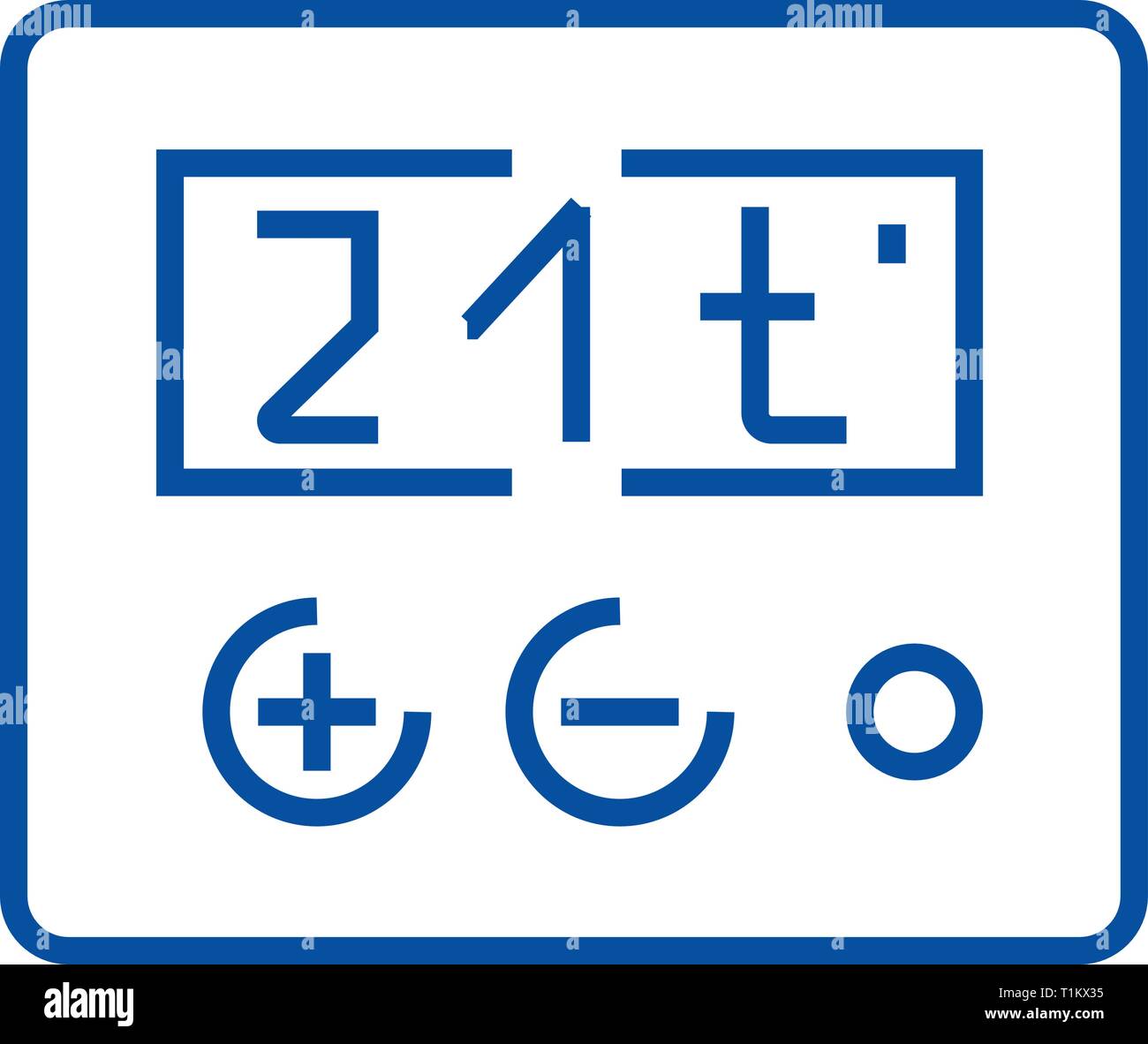 Thermostat Symbol Leitung Konzept. Thermostat flachbild Vektor Symbol, Zeichen, umriss Abbildung. Stock Vektor