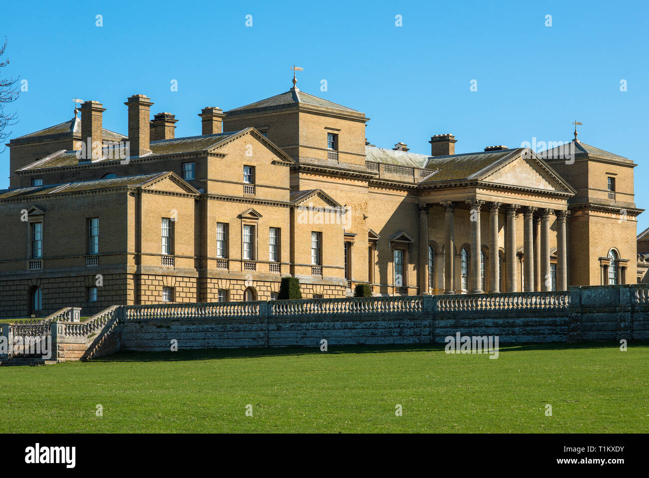 Holkham Hall Herrenhaus in Nord Norfolk, East Anglia, England, Großbritannien Stockfoto