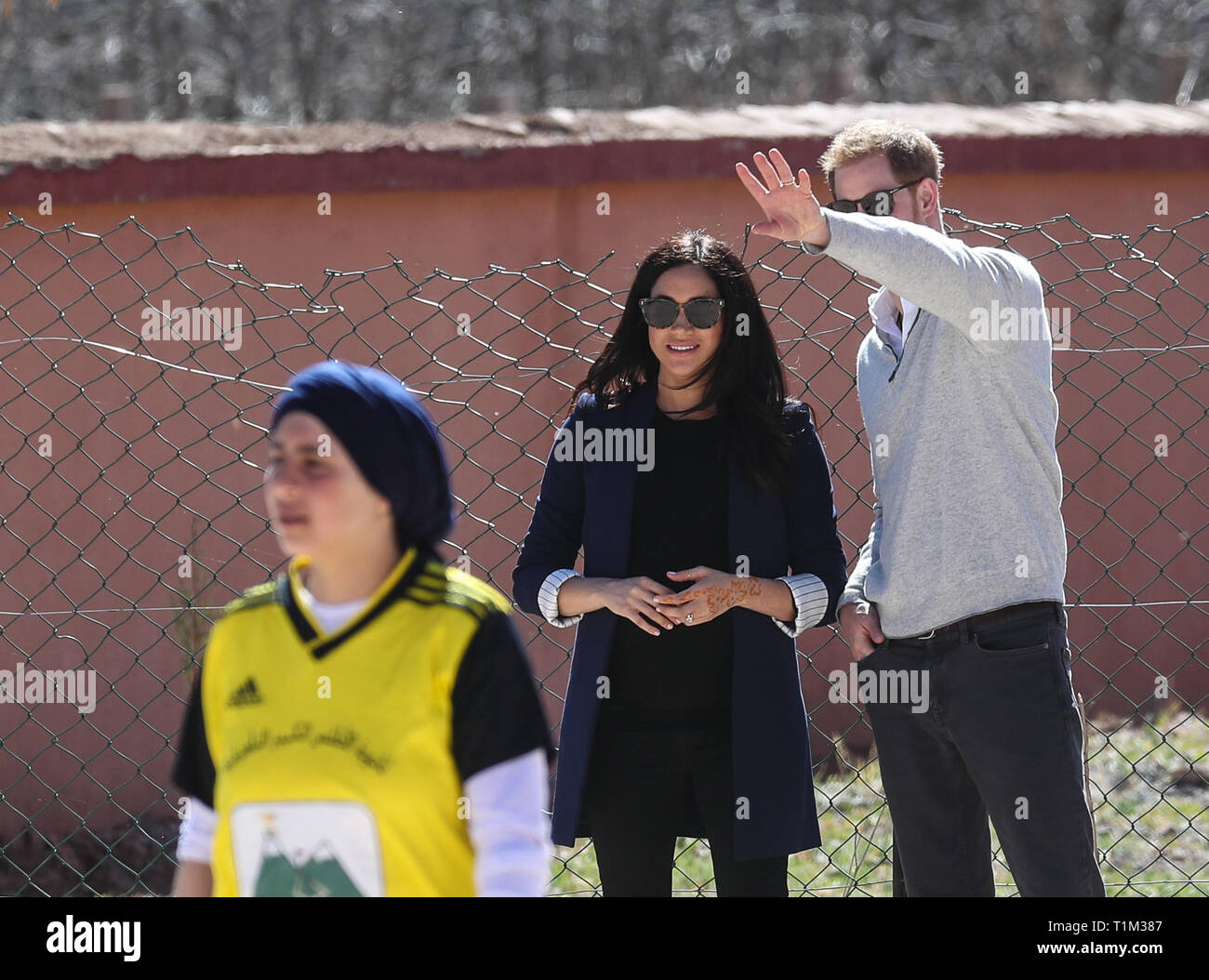 Der Herzog und die Herzogin von Sussex besuchen Sie eine lokale Schule in Asni. Mit: Prinz Harry ...