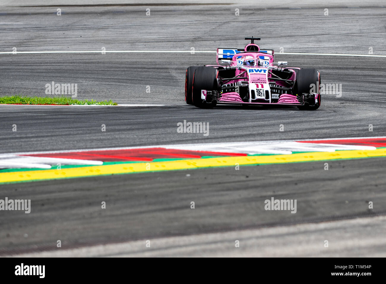 Spielberg/Österreich - 06/29/2018 - #11 SERGIO PEREZ (MEX) in seinem Force India VJM11 während des FP1 im Vorfeld des Grand Prix von Österreich 2018 auf dem Red Bull Ring Stockfoto