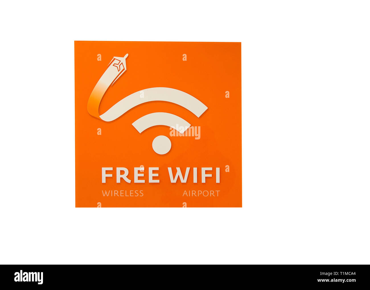 Kostenlosen wifi Zeichen an einem Flughafen Stockfoto