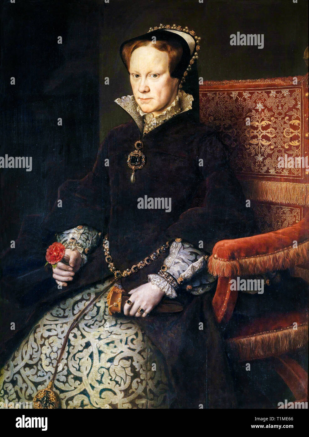 Maria Tudor, Maria I. von England (1516-1558) 'Bloody Mary', Porträt, 1554, Antonis Mor Stockfoto