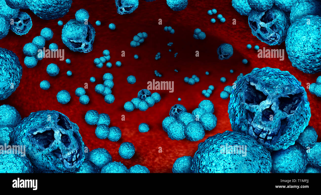 Resistente Bakterien und superbug Organismus oder MRSA medizinischen Konzept und antimikrobielle oder Antibiotika medizin Widerstand Gesundheit Risiko. Stockfoto