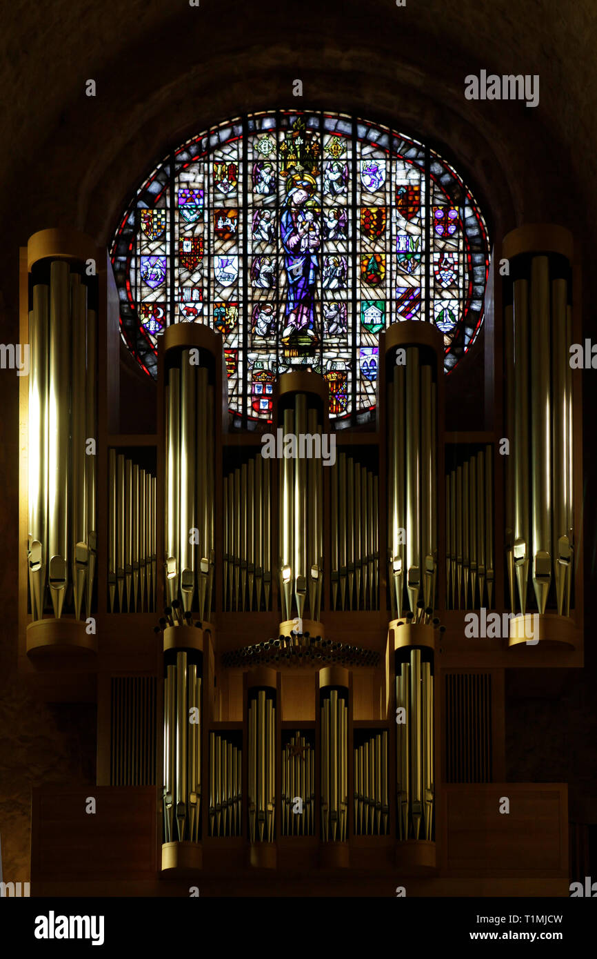 Metzler Orgel im Kloster von Poblet (2012), Conca de Barbera, Tarragona, Katalonien, Spanien. Stockfoto