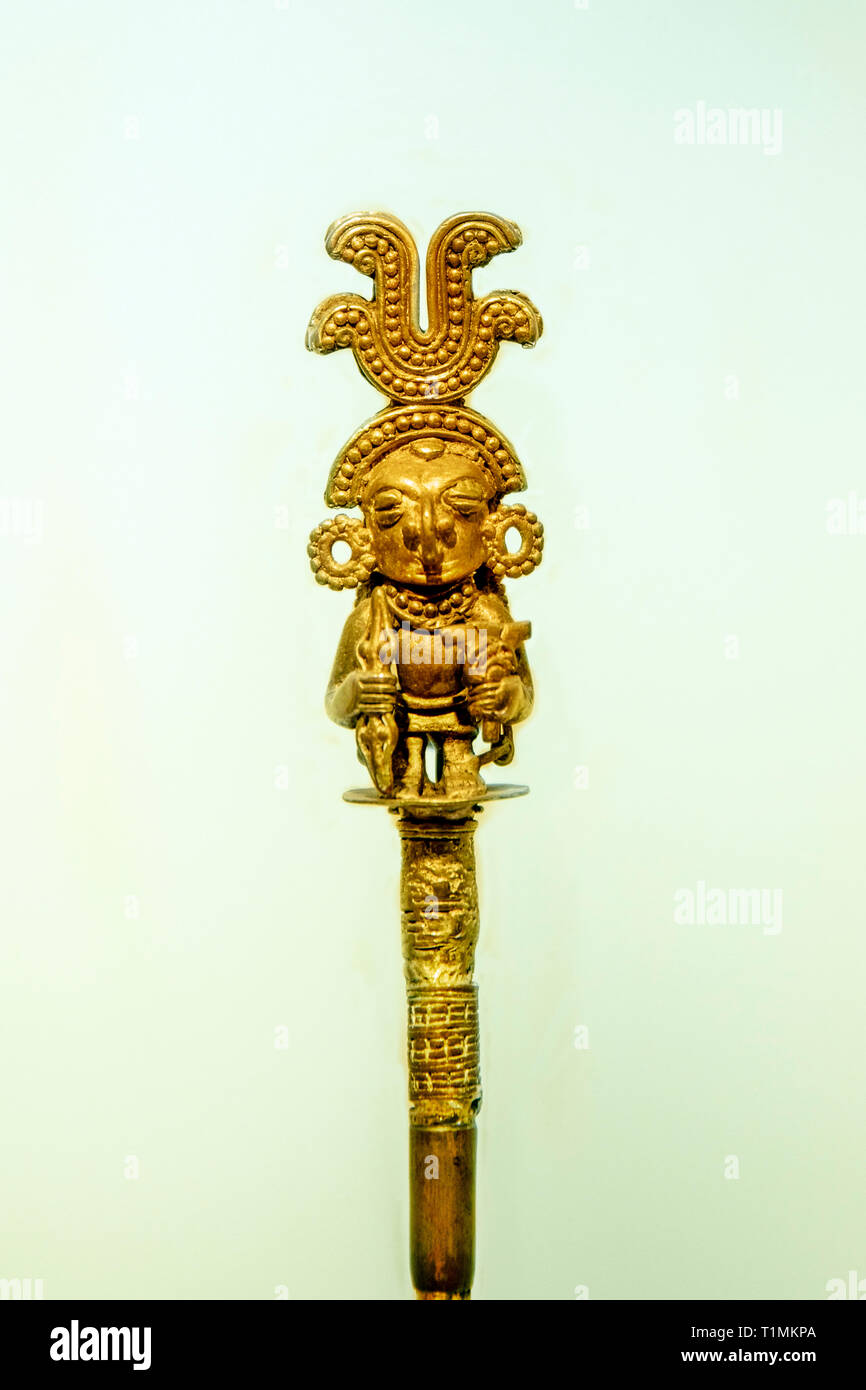 Alte pre-kolumbianischen Artefakt in das Gold Museum, Kolumbien, Bogota Stockfoto
