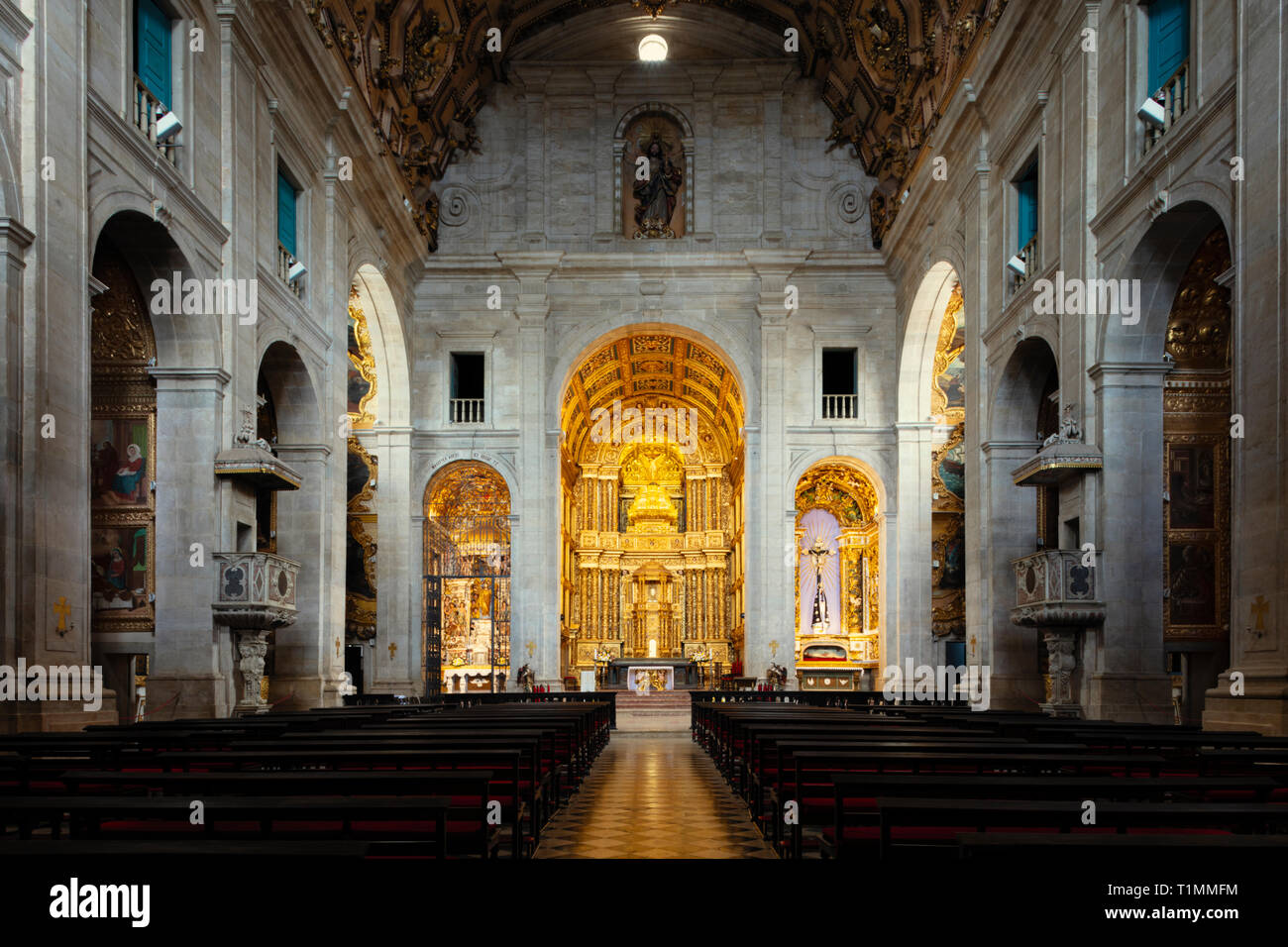 Innenraum der Kathedrale Basilica von Salvador, Bahia, Brasilien Stockfoto