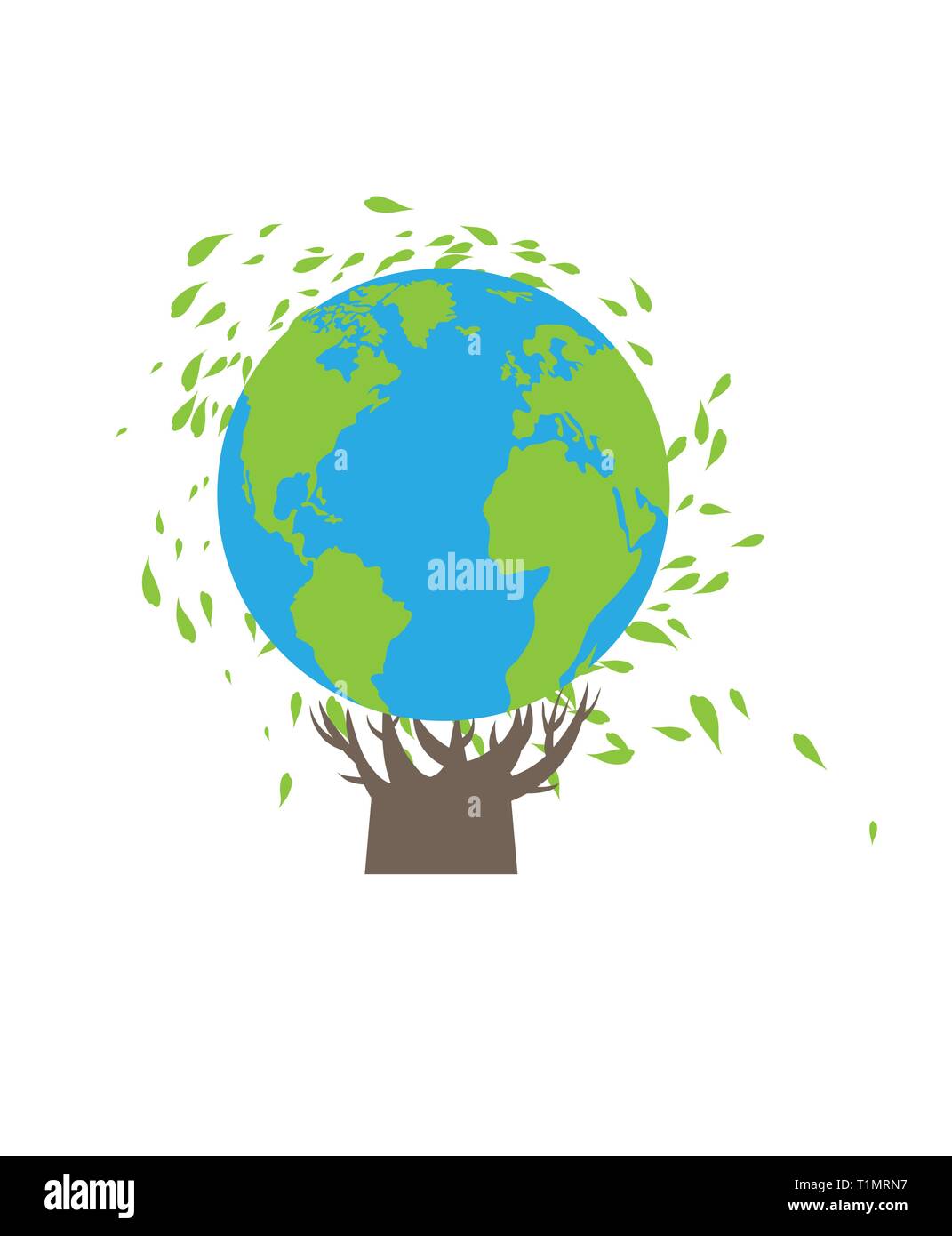 Der Globus als symbolischen Baum. Umwelt symbolischen Konzept Stock Vektor