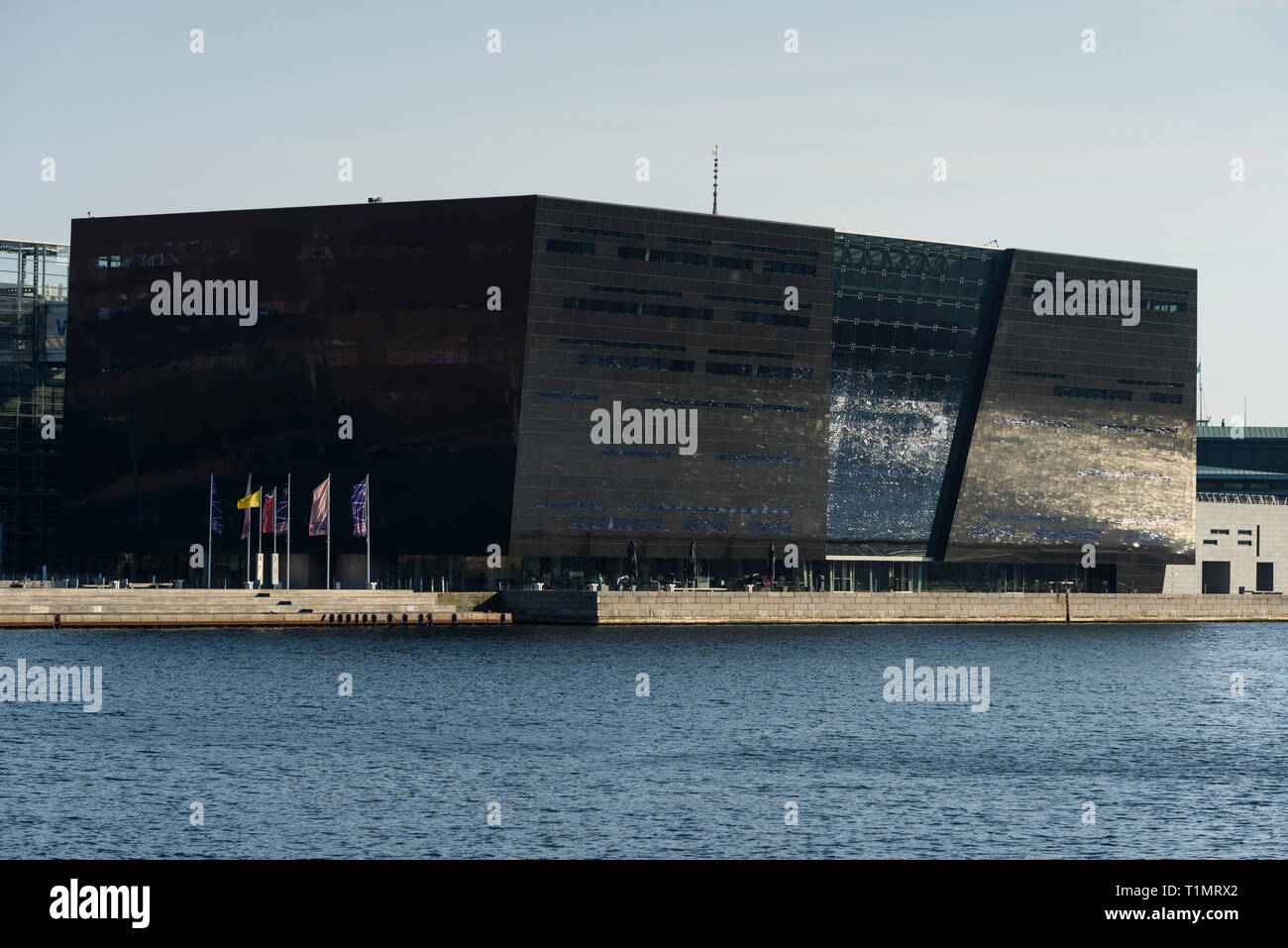 Kopenhagen. Dänemark. Black Diamond waterfront Erweiterung der Königlichen Bibliothek, Søren Kierkegaards Plads 1. Waterfront Erweiterung der Royal D Stockfoto