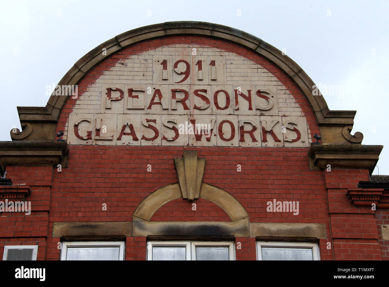 Pearsons Glashütte Gebäude in Manchester Stockfoto