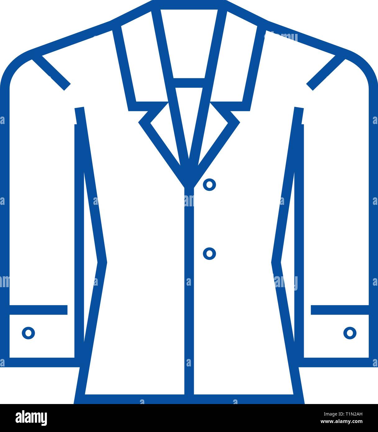Formale jacke Symbol Leitung Konzept. Formale Jacke flachbild Vektor Symbol, Zeichen, umriss Abbildung. Stock Vektor
