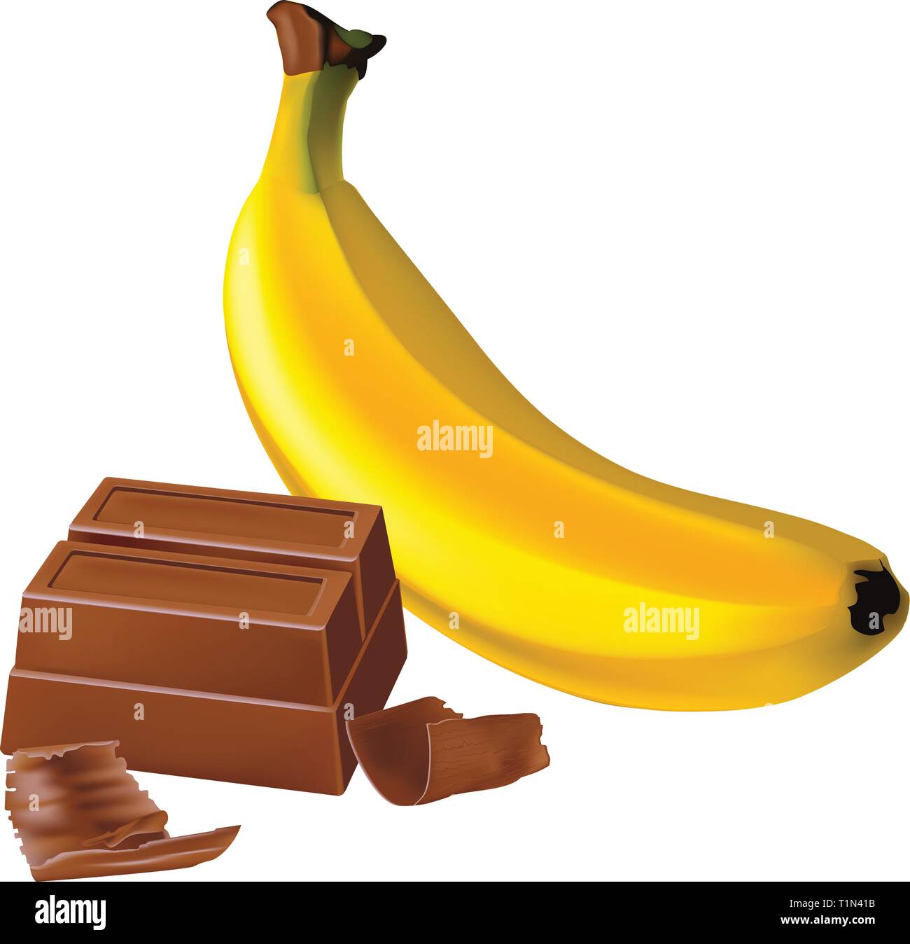 Banane & Schokolade Quadrate Stock Vektor