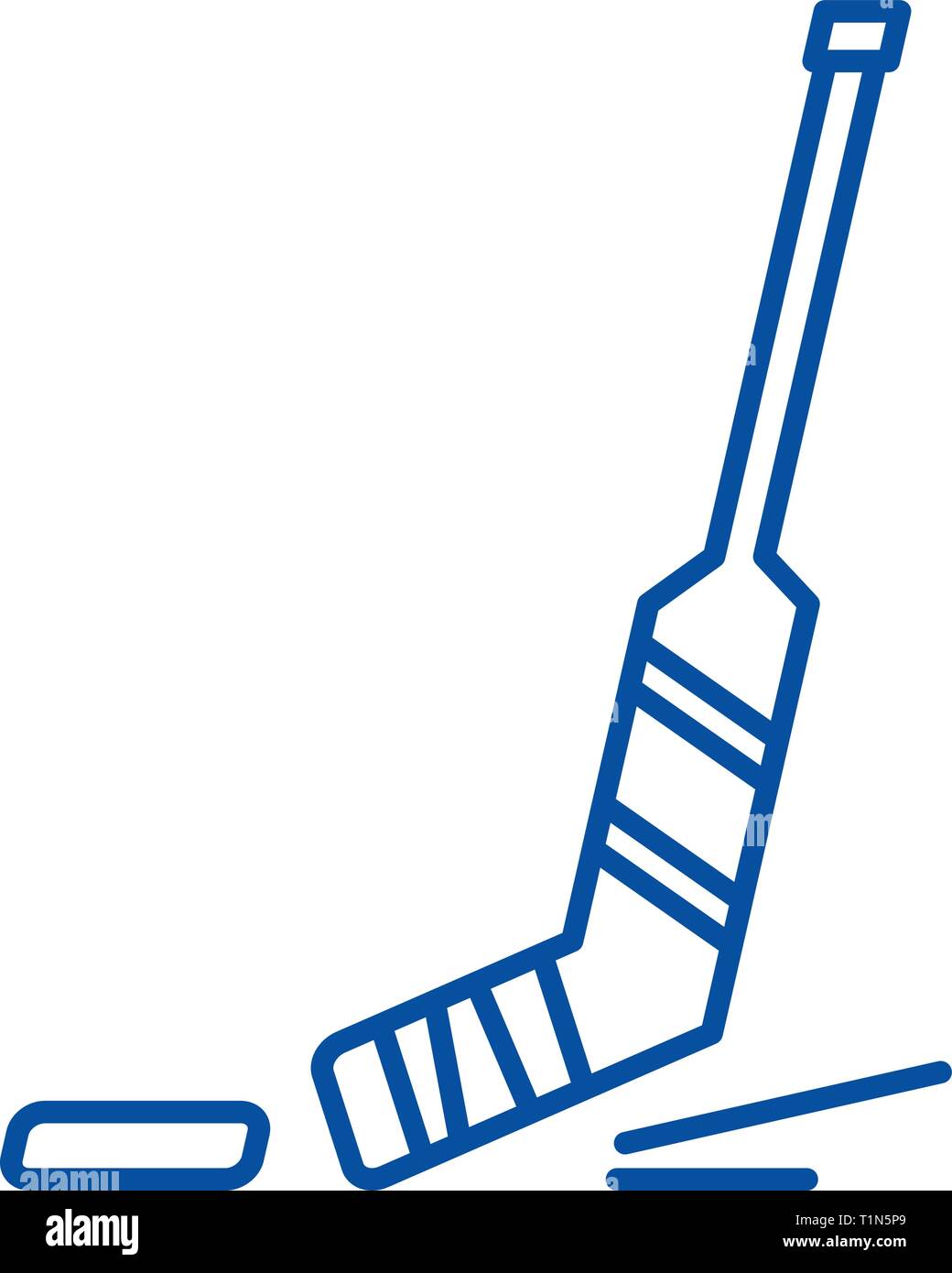 Hockey Symbol Leitung Konzept. Hockey flachbild Vektor Symbol, Zeichen, umriss Abbildung. Stock Vektor