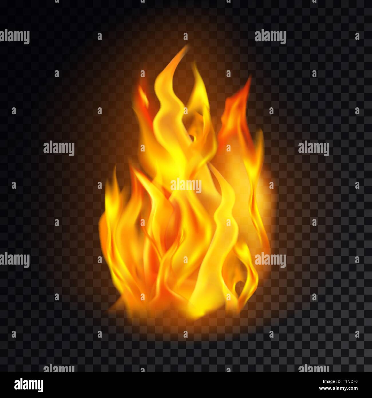 Flammensymbol oder Feuer Emoji, beleuchtete Emoticon, Gefahr Stock Vektor