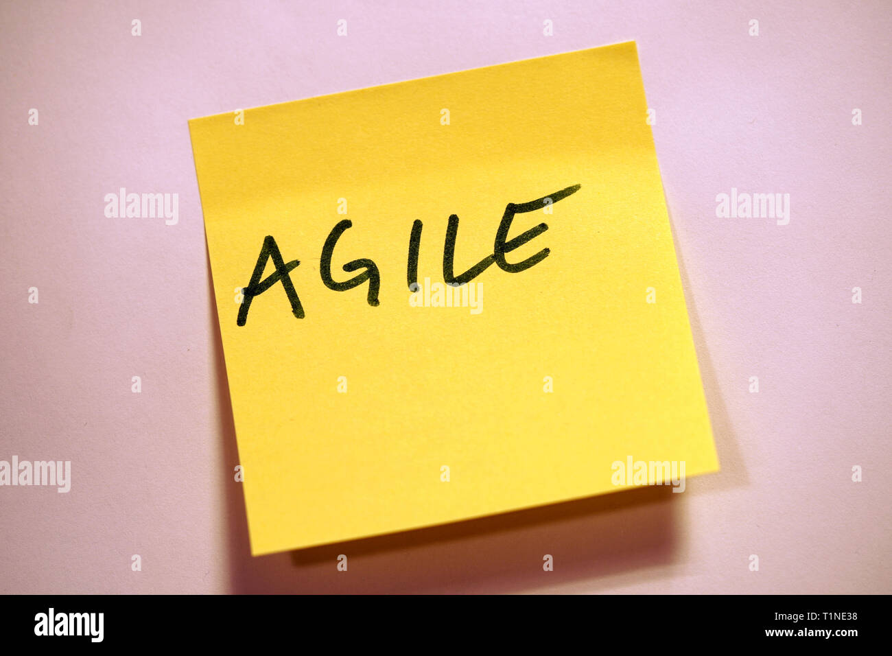 Gelbe Haftnotiz Scrum Agile Stockfoto