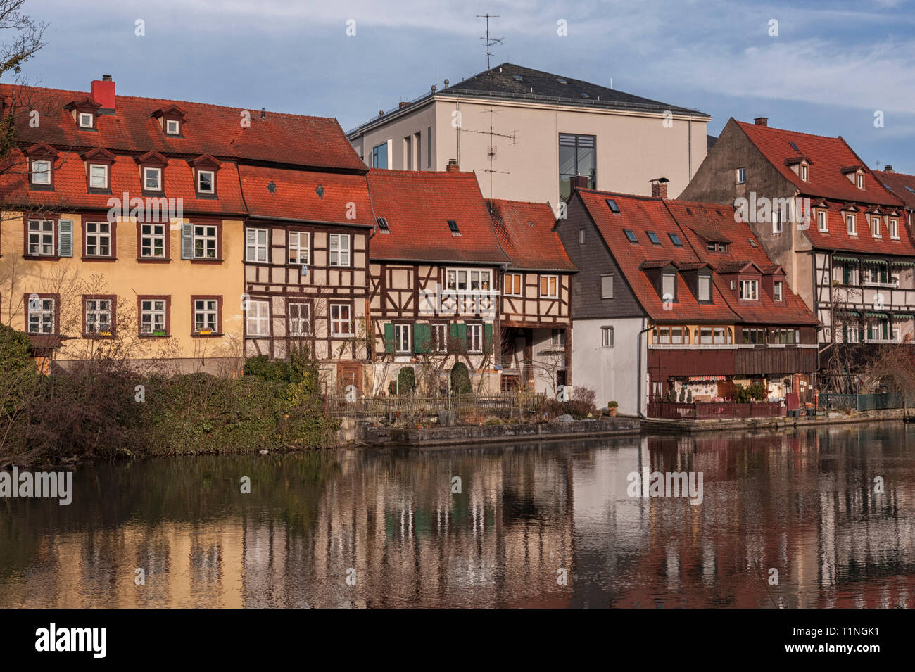 Das ehemalige Fischerviertel in die Bamberger Insel Stadt ist als Klein Venedig (kleinvenedig) Bamberg, Baviera - Deutschland Stockfoto