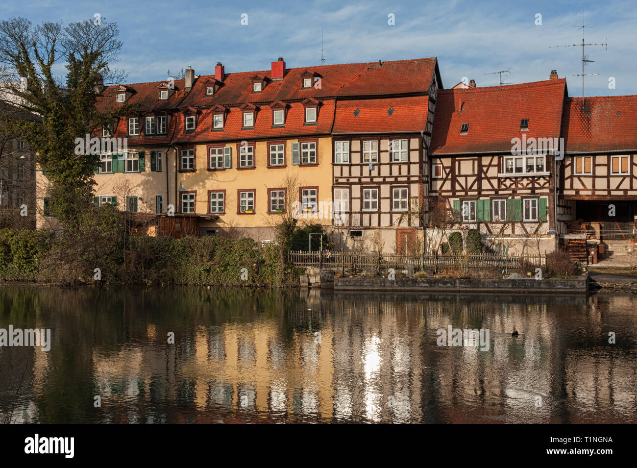 Das ehemalige Fischerviertel in die Bamberger Insel Stadt ist als Klein Venedig (kleinvenedig) Bamberg, Baviera - Deutschland Stockfoto