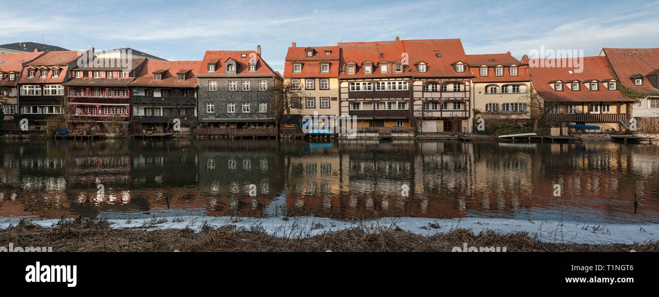 Das ehemalige Fischerviertel in die Bamberger Insel Stadt ist als Klein Venedig (kleinvenedig) Bamberg, Baviera - Deutschland Stockfoto