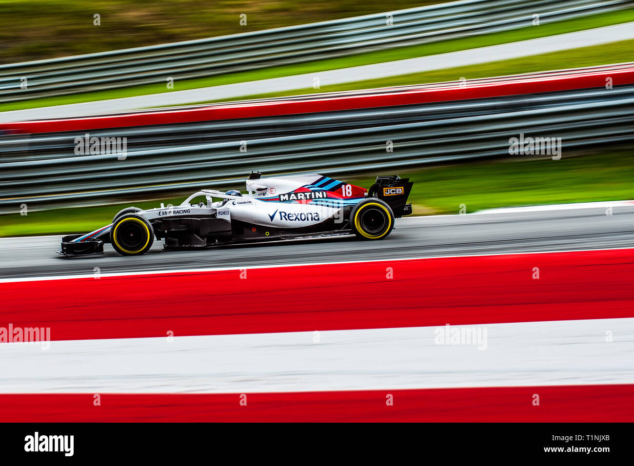 Spielberg/Österreich - 06/29/2018 - #18 Lance spazieren (können) in seinem Williams FW41 während des RP2 auf dem Red Bull Ring vor dem Grand Prix von Österreich 2018 Stockfoto