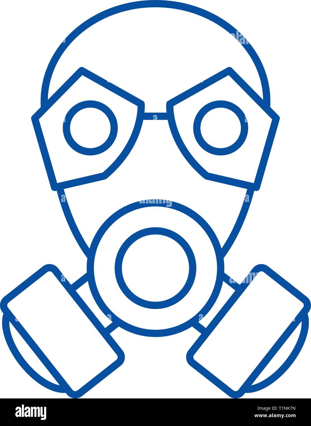 Maske Symbol Leitung Konzept. Maske flachbild Vektor Symbol, Zeichen, umriss Abbildung. Stock Vektor