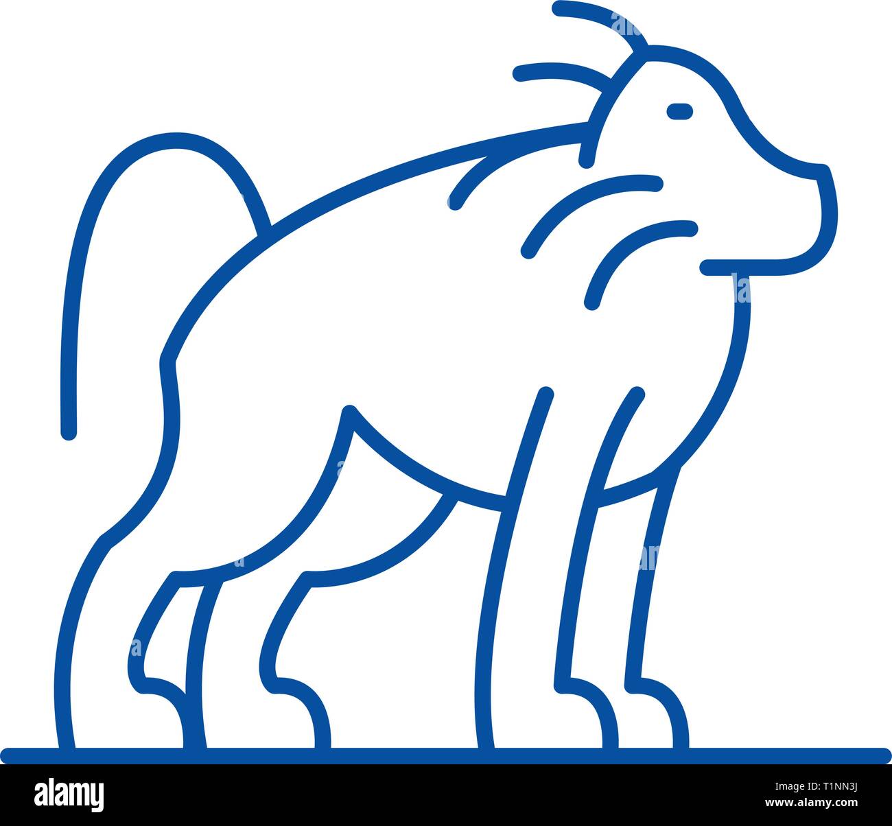 Orang-utan-Symbol Leitung Konzept. Orang-utan flachbild Vektor Symbol, Zeichen, umriss Abbildung. Stock Vektor