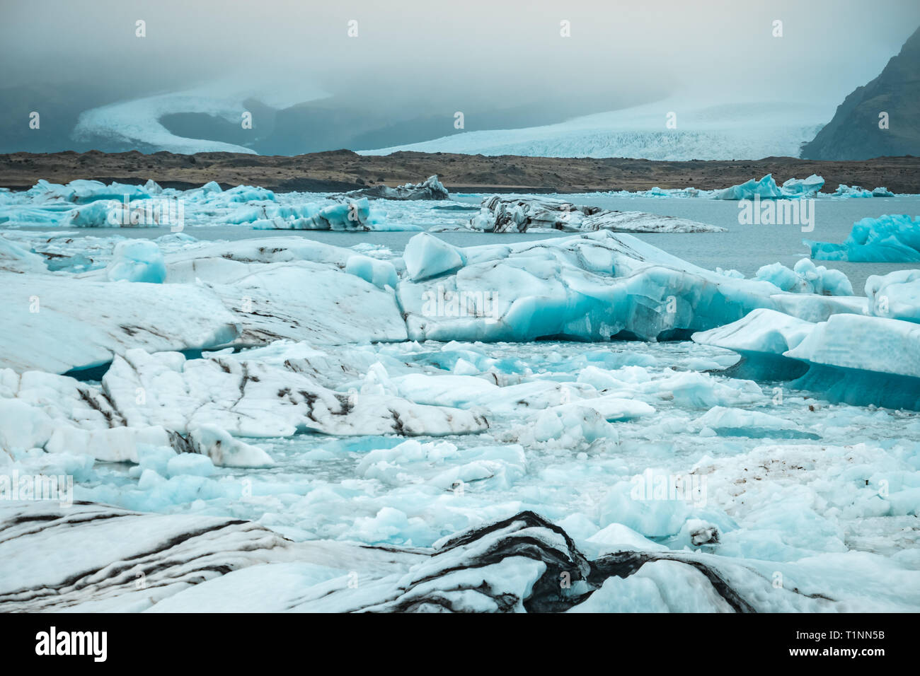 Spektakulären Gletschersee in Island mit schwimmende Eisberge Stockfoto