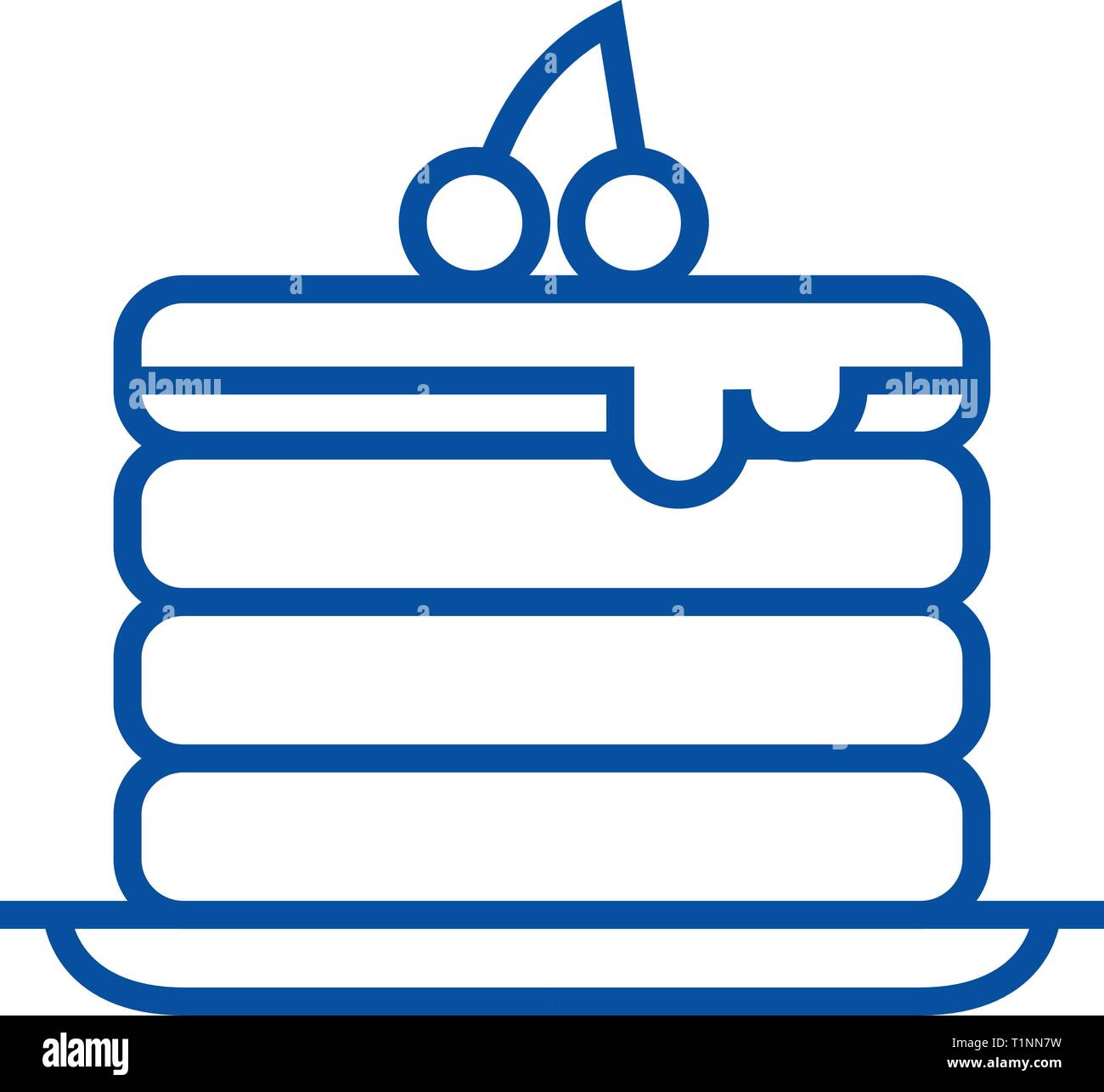 Pfannkuchen Symbol Leitung Konzept. Pfannkuchen flach Vektor Symbol