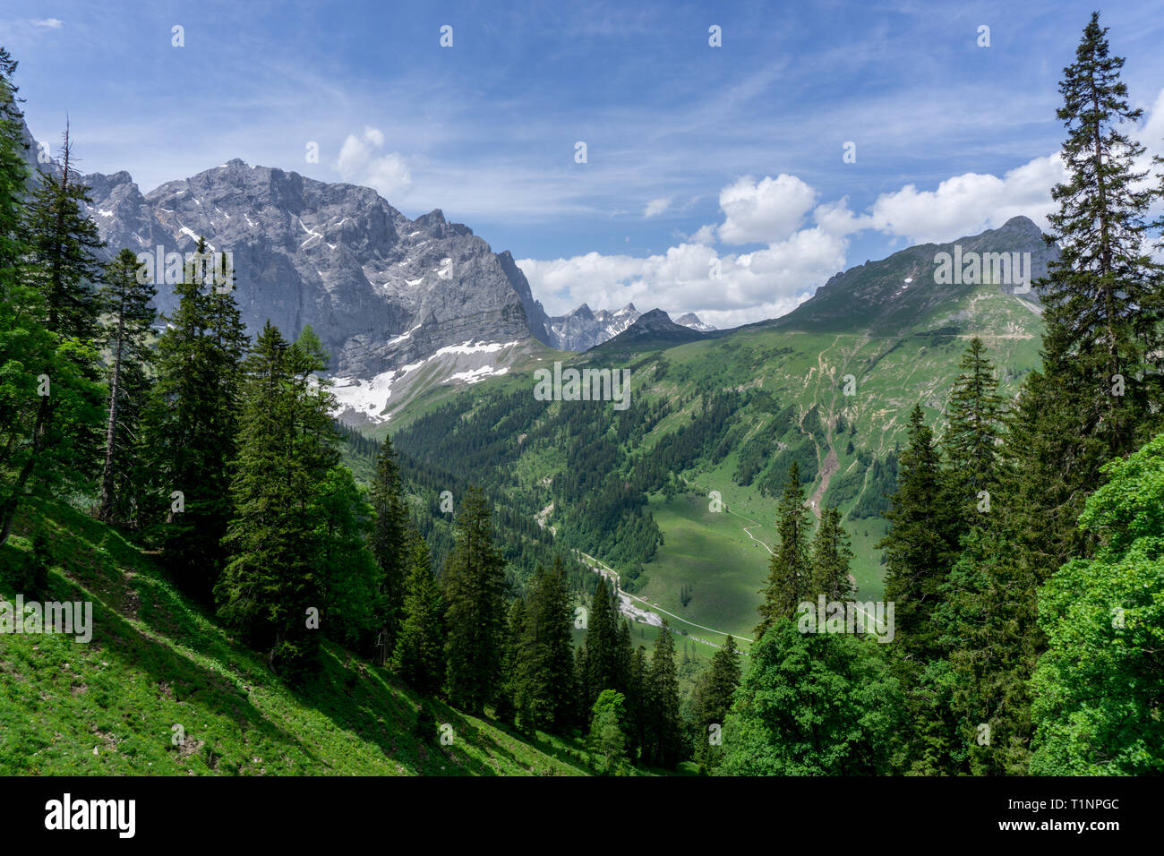 Perfekter Tag in den Alpen Stockfoto