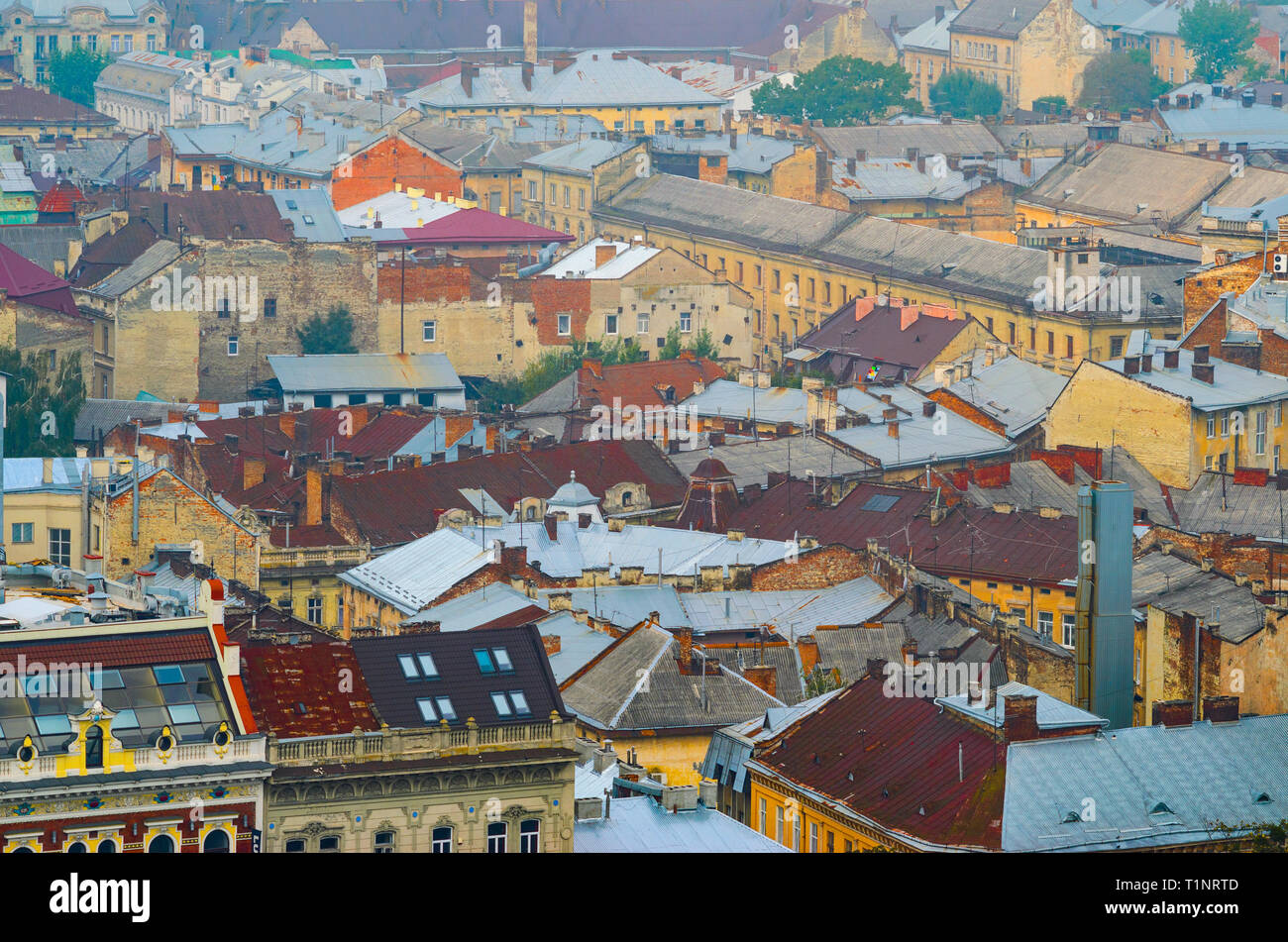 Panorama der alten Stadt. Dächer der alten Stadt Stockfoto