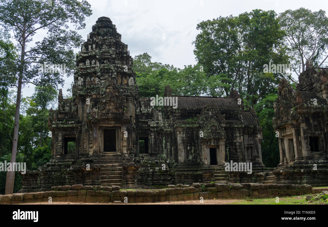 Khmer Ruinen am Angkor archäologische Stätte, eines der neuen Sieben Weltwunder Stockfoto