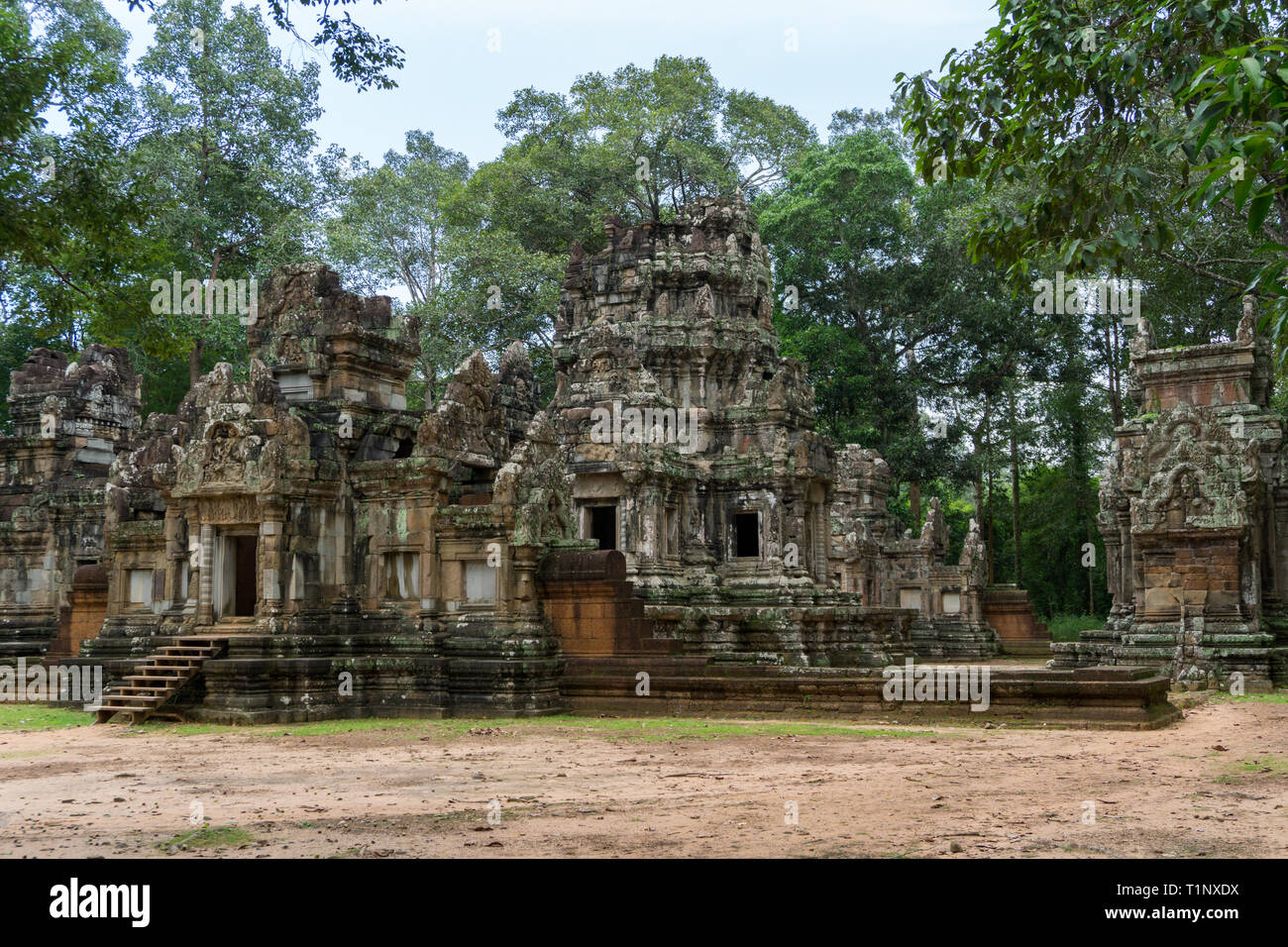 Schön und reich verzierte Gebäude an der Angkor archäologische Stätte in der Nähe von Siem Reap Stockfoto