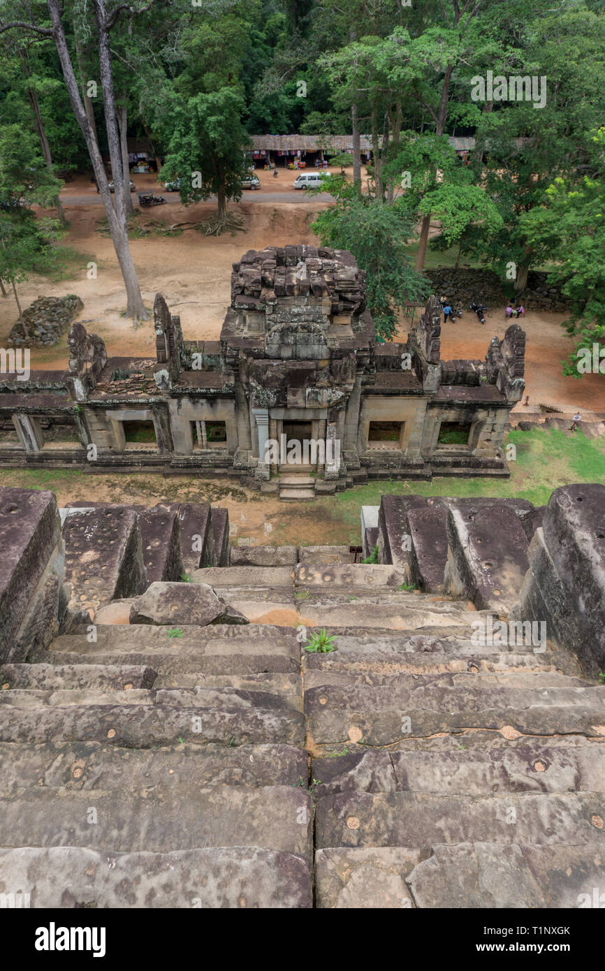 Ansicht von der Oberseite der Ta Keo Tempel in Siem Reap, Kambodscha Stockfoto