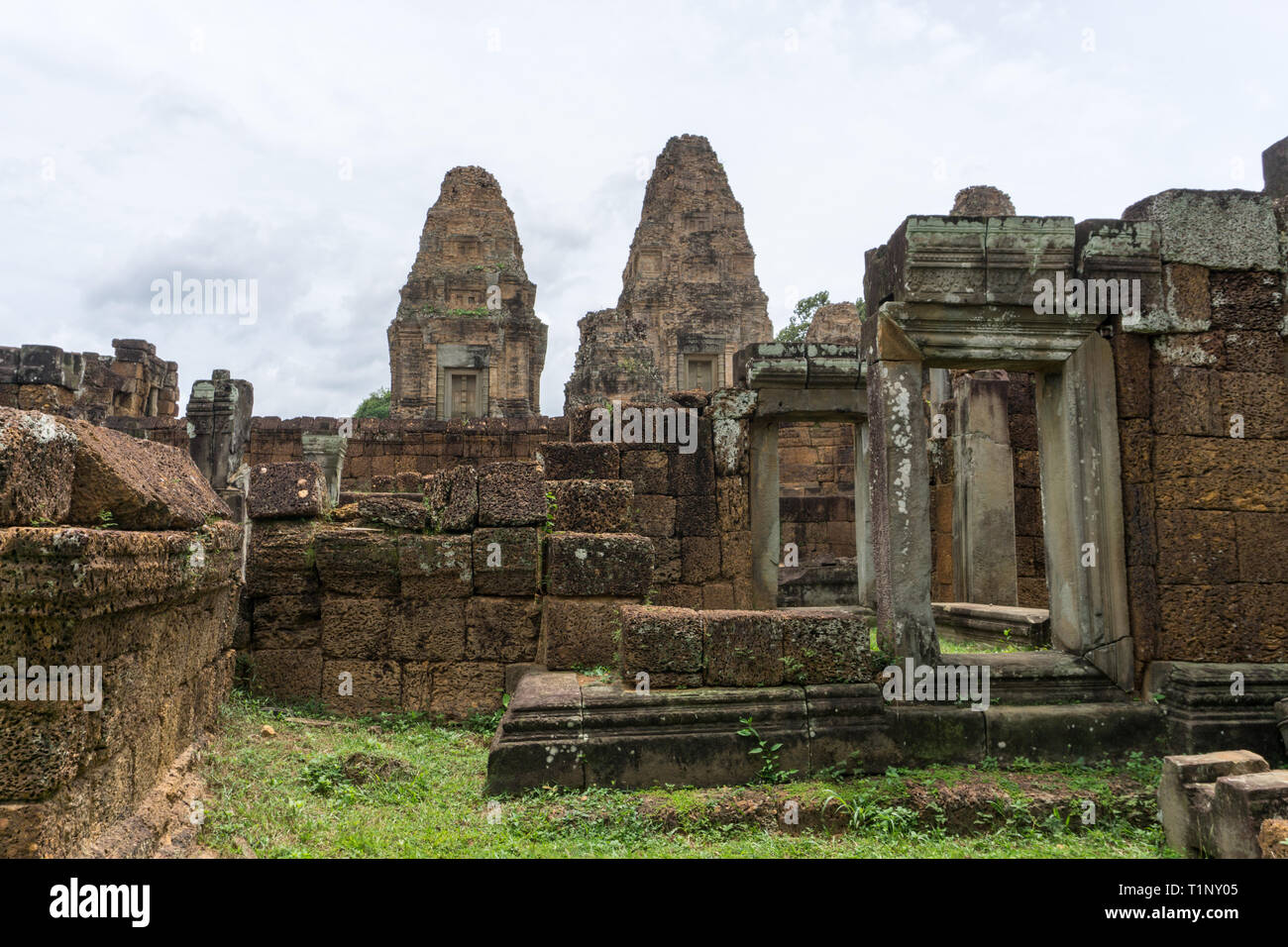 Ost Mebon Tempel Ruinen in der Nähe von Siem Reap in Kambodscha Stockfoto