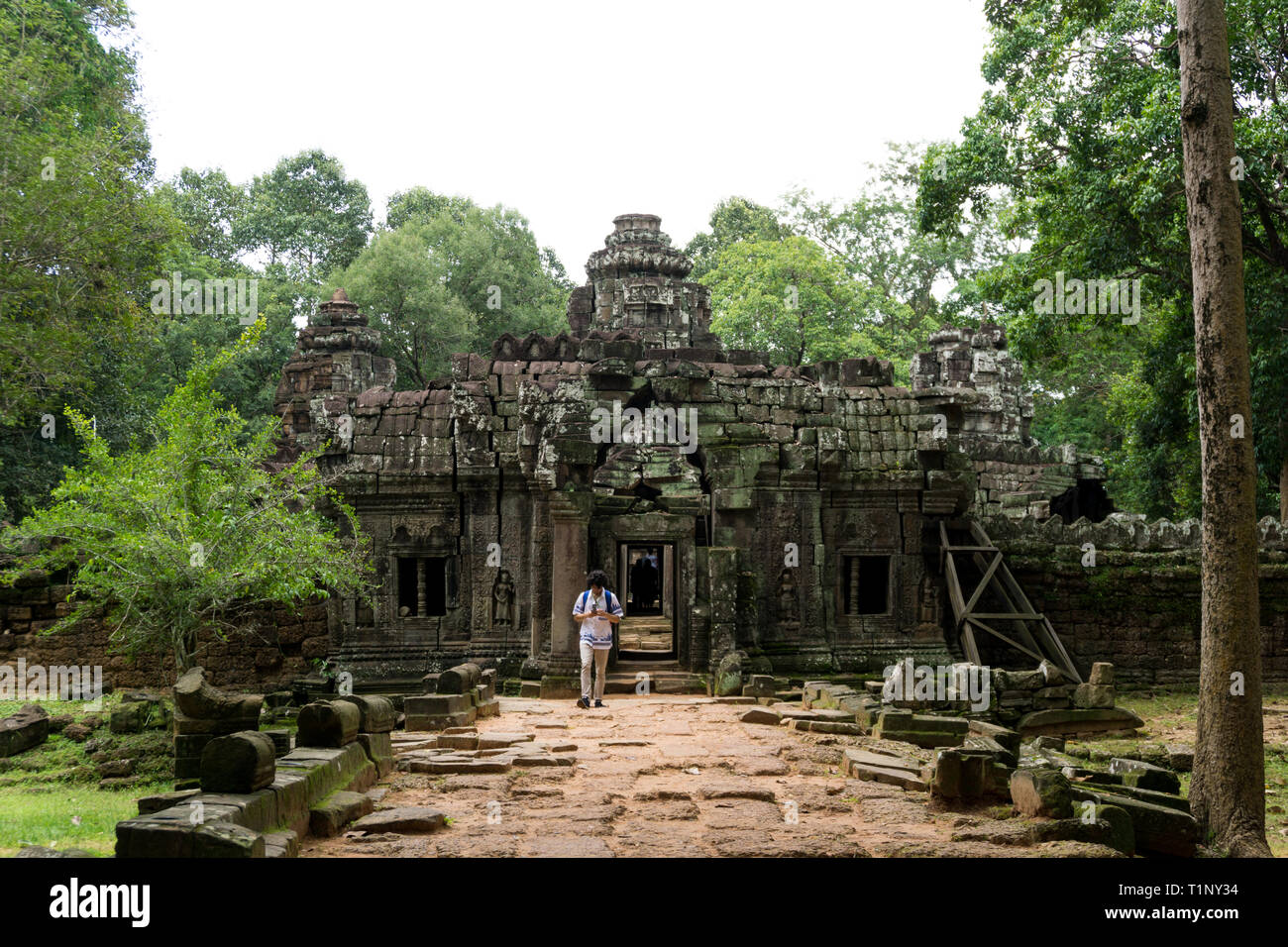 Siem Reap, Kambodscha - Juli 22, 2018: touristischen Besuch der Angkor Archäologische Park, einem UNESCO-Weltkulturerbe Stockfoto