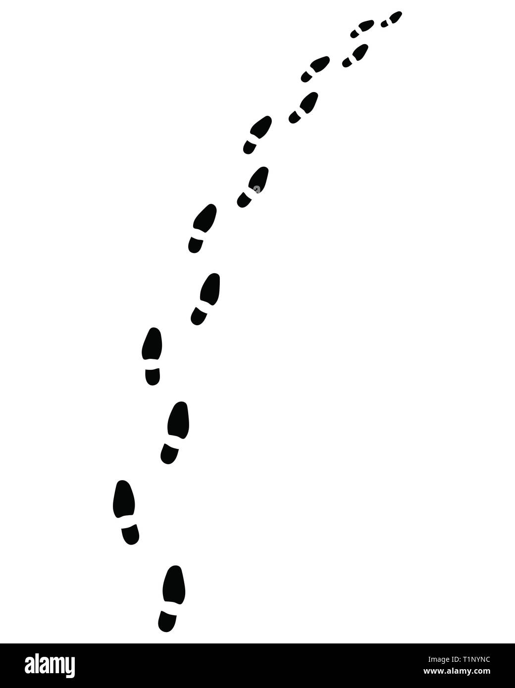 Trail schuhe Drucke, biegen Sie nach links oder rechts Stockfoto