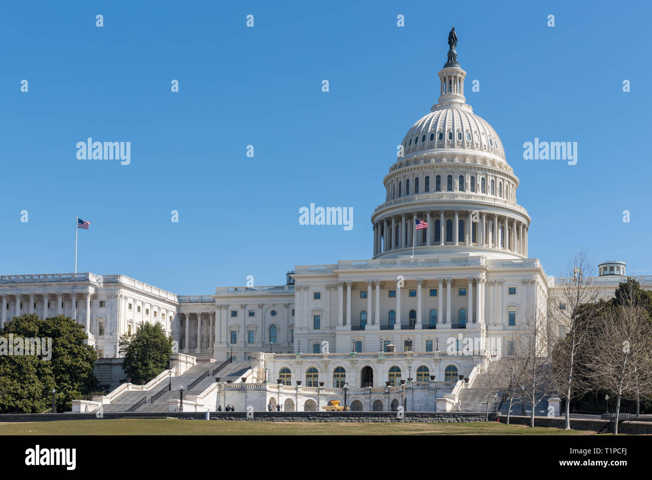 Westfassade der US-Kapitol in Washington, D.C., USA, der Heimat der US-Kongress und Senat Stockfoto